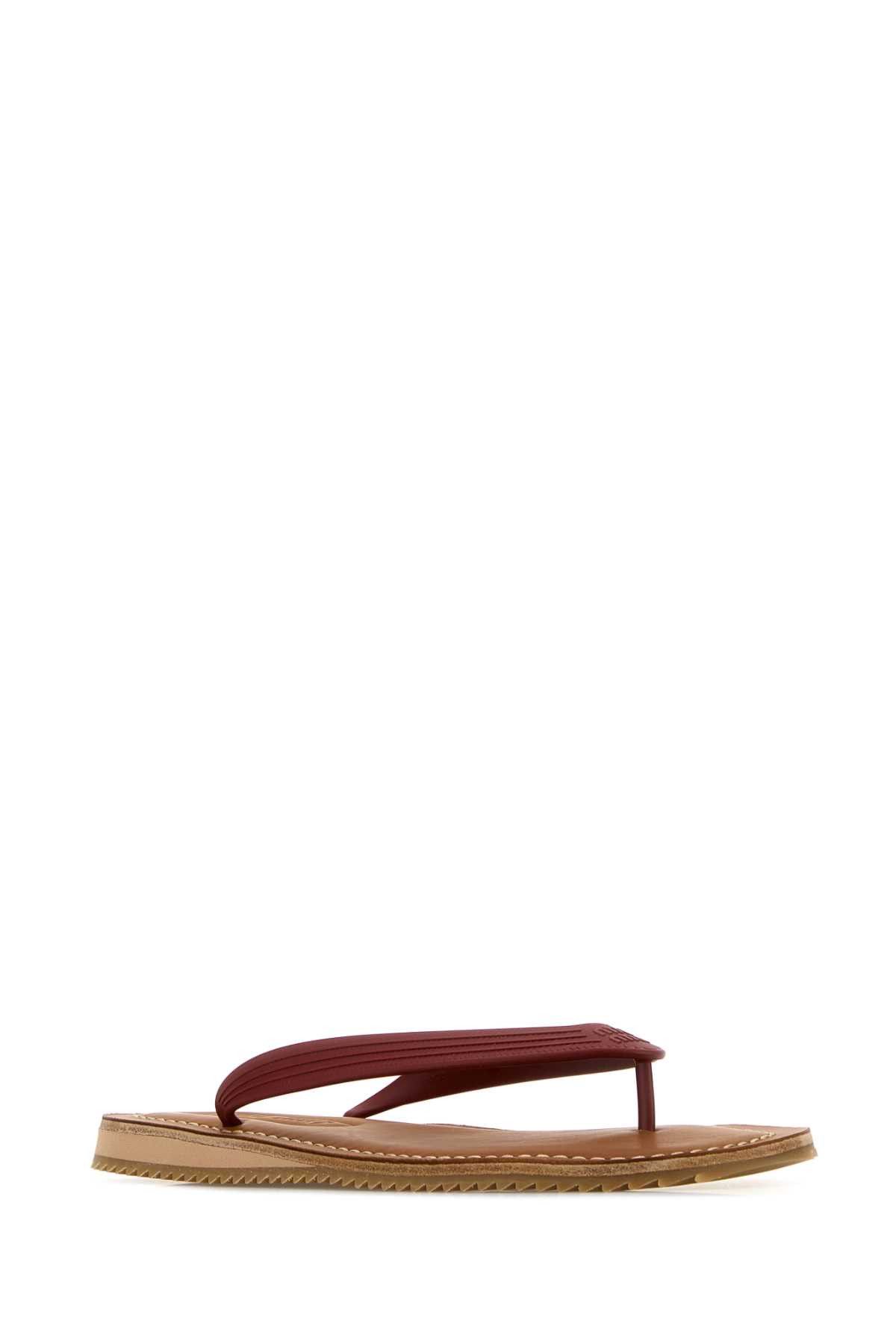 Miu Miu Red Rubber Thong Slippers Size US 6 / IT 36 - 2 Thumbnail