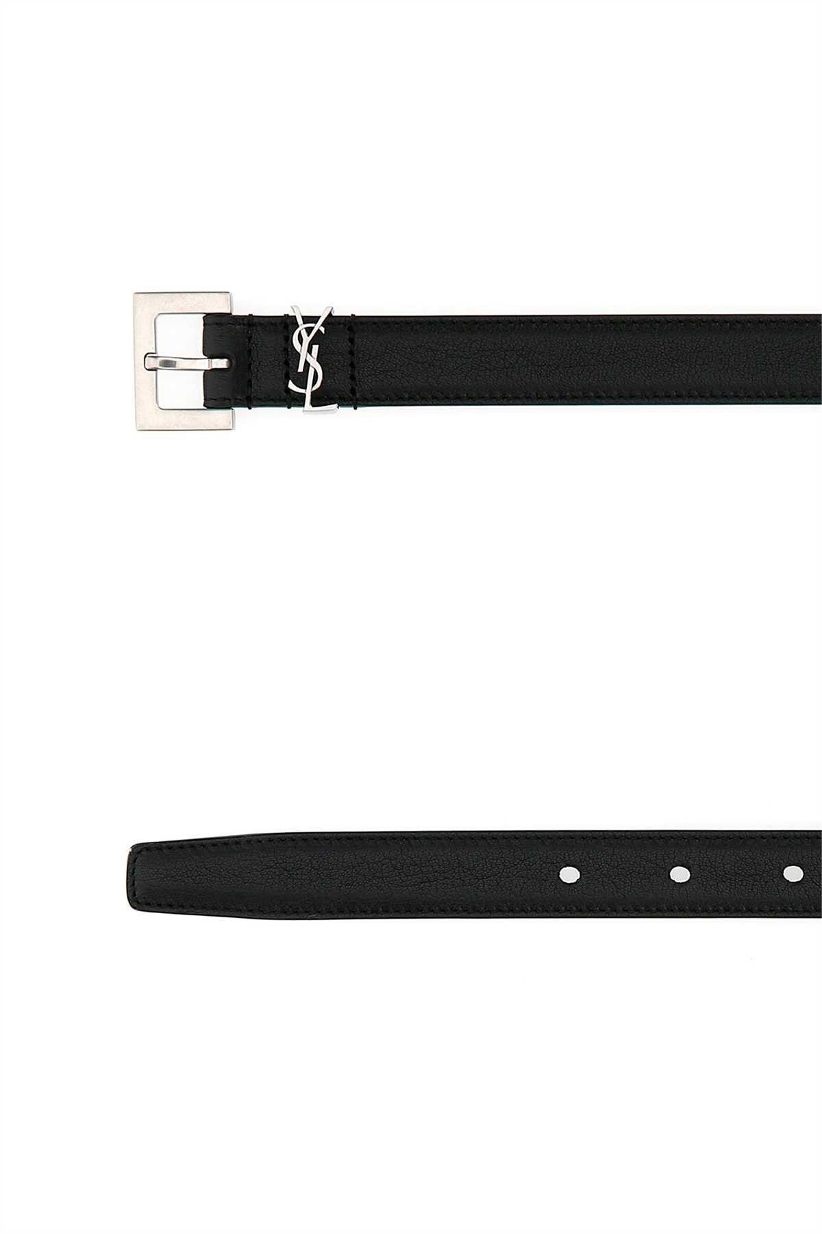 Saint Laurent Paris Black Leather Belt Size ONE SIZE - 2 Thumbnail