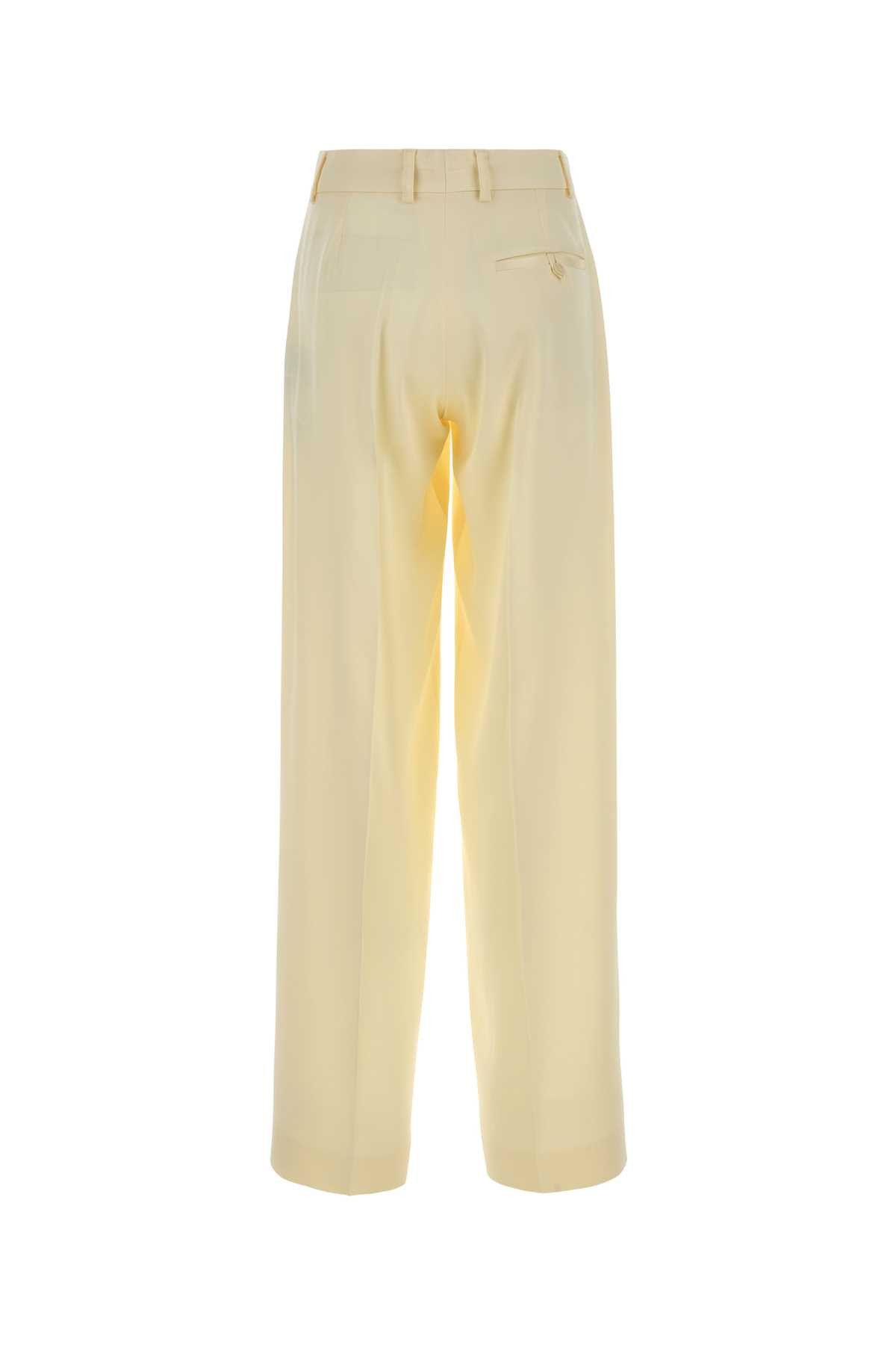 Stella McCartney Pastel Yellow Satin Wide-Leg Pant Size 27" / US 4 / IT 40 - 2 Thumbnail