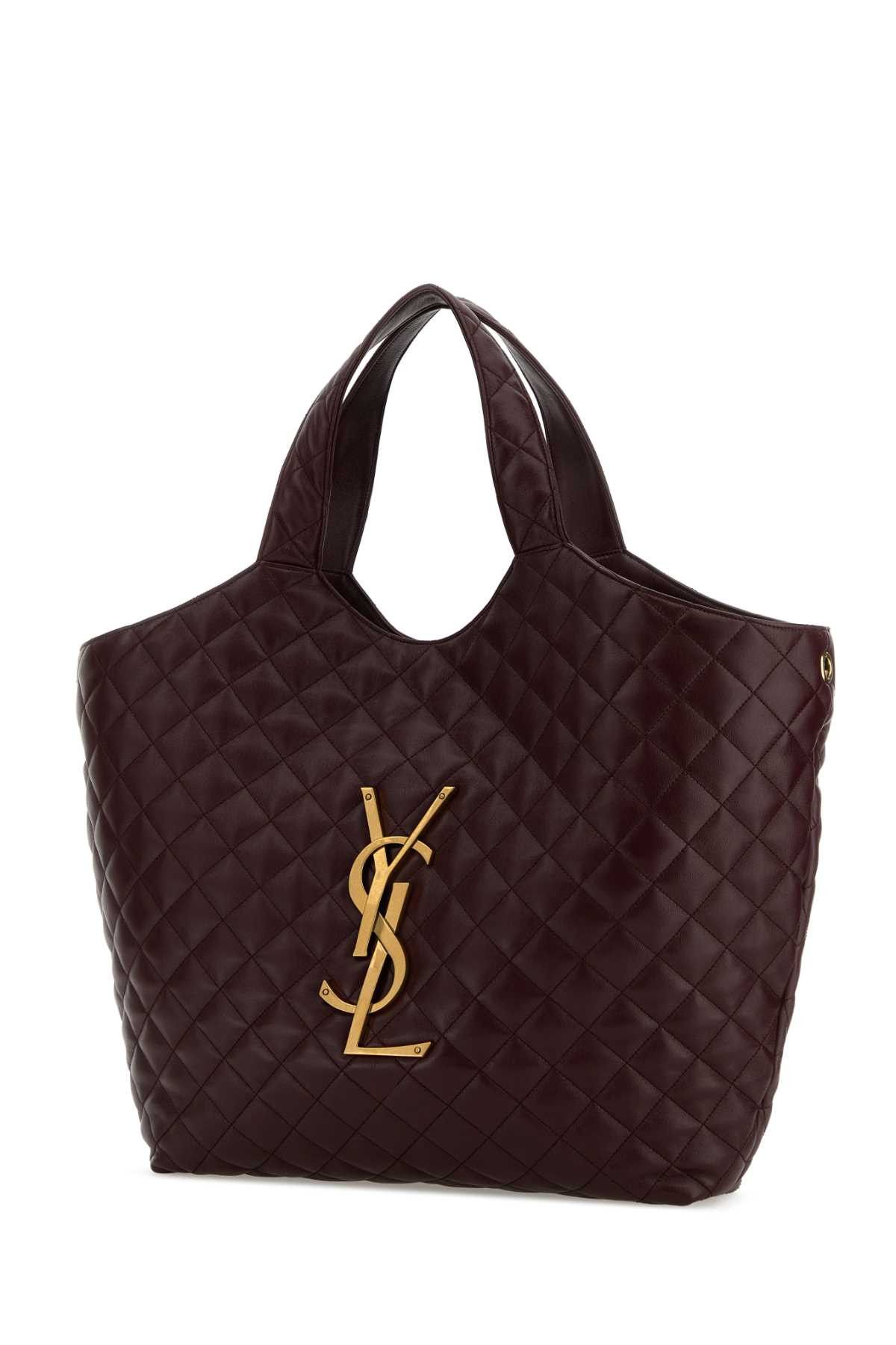 Saint Laurent Paris Aubergine Nappa Leather Icare Shopping Bag Size ONE SIZE - 2 Thumbnail