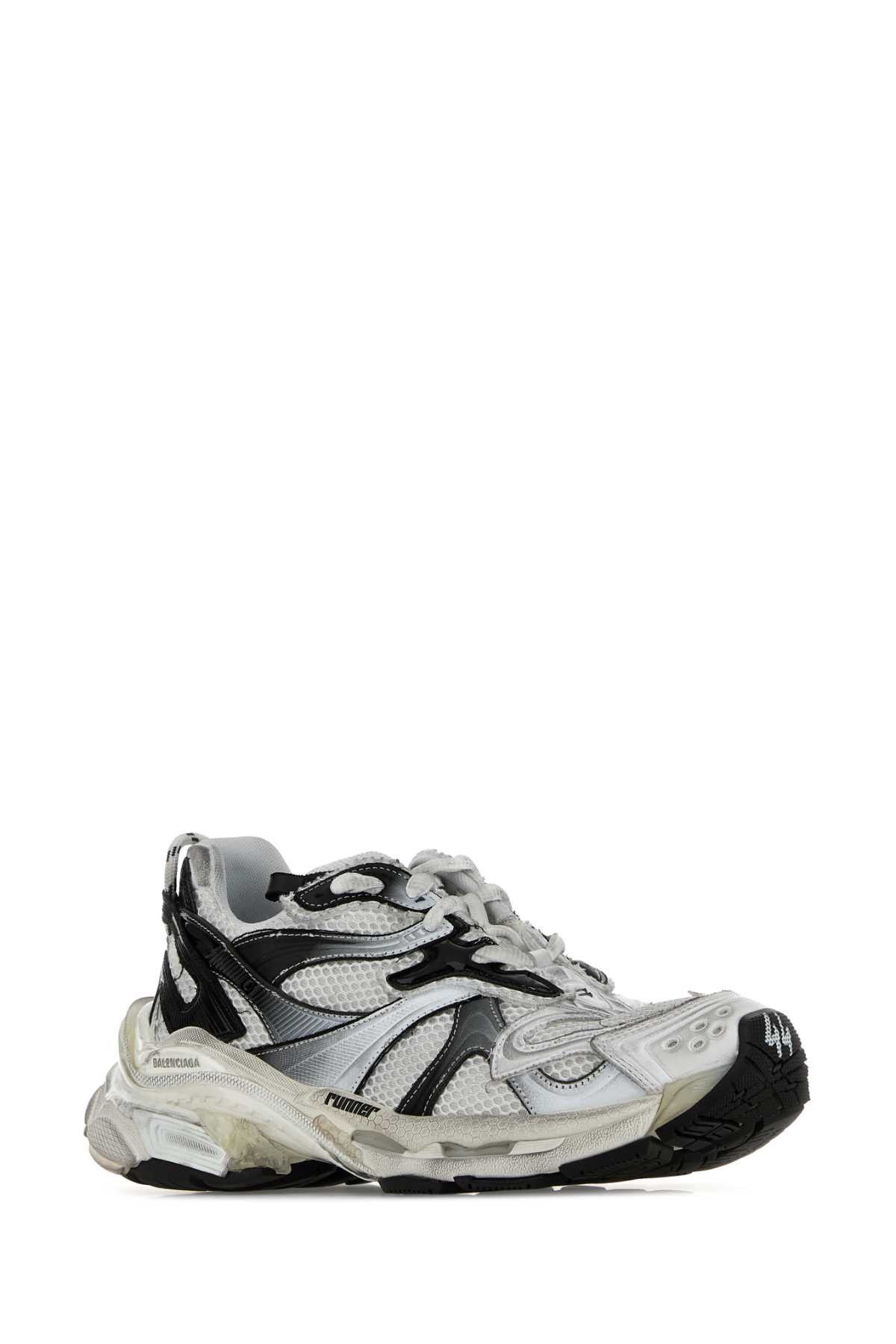 Balenciaga White Mesh Runner 2 Sneakers Size US 12 / EU 45 - 2 Thumbnail
