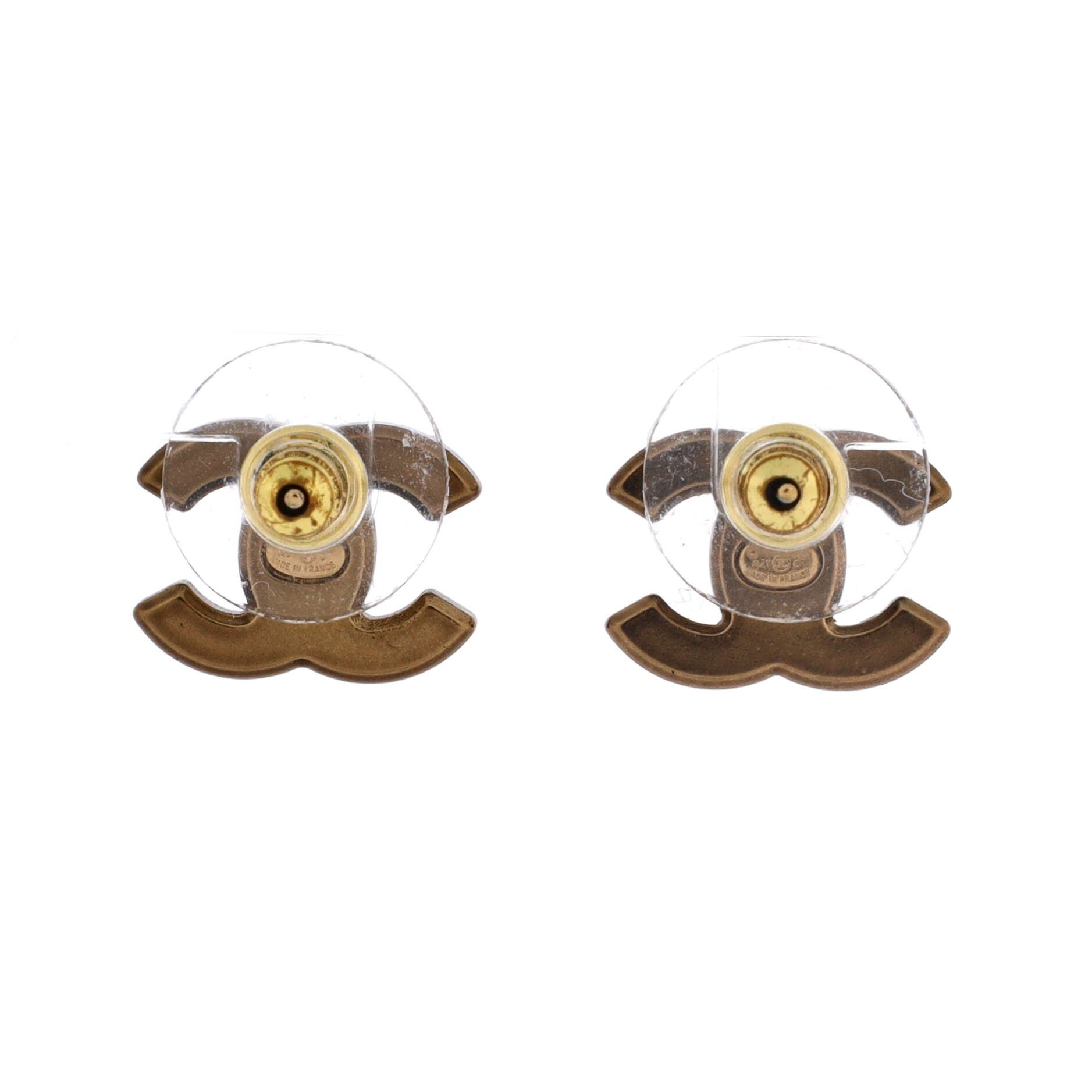 Chanel CC Stud Earrings Size ONE SIZE - 3 Thumbnail