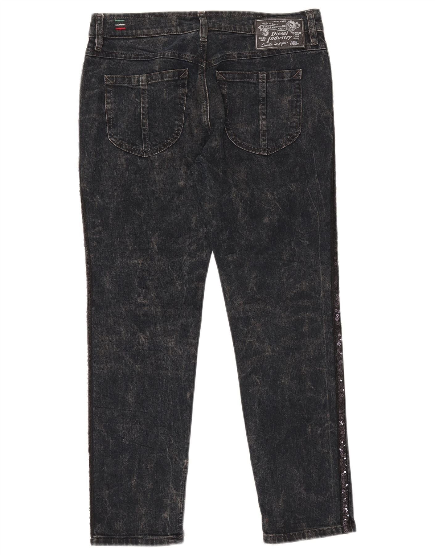 Diesel Womens Zivy Acid Wash Slim Jeans W29 L26 Black Cotton Size 42" / US 20 - 2 Thumbnail