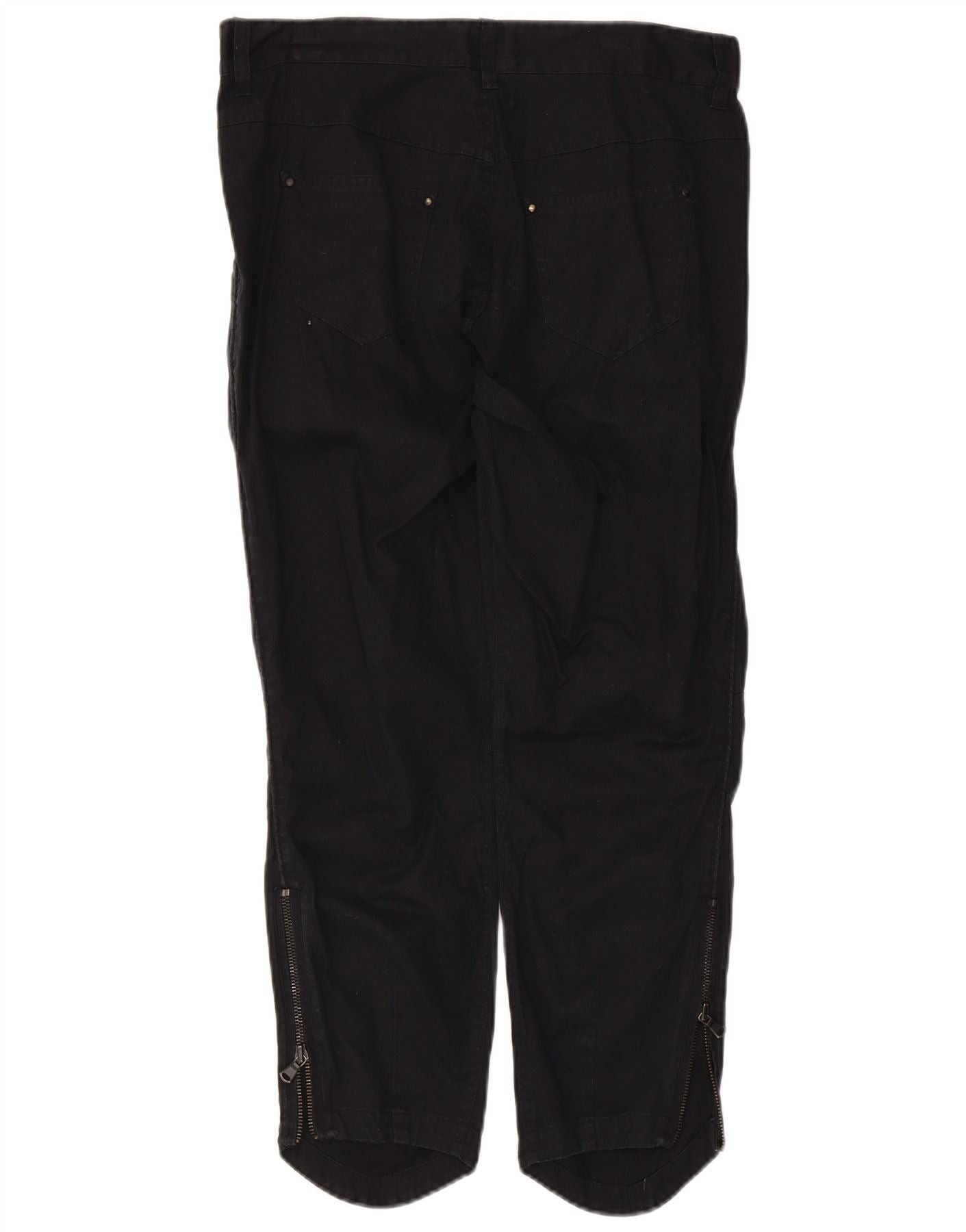 Diesel Womens Cropped Trousers W32 L25 Black Cotton Size 24" / US 00 / IT 34 - 2 Thumbnail
