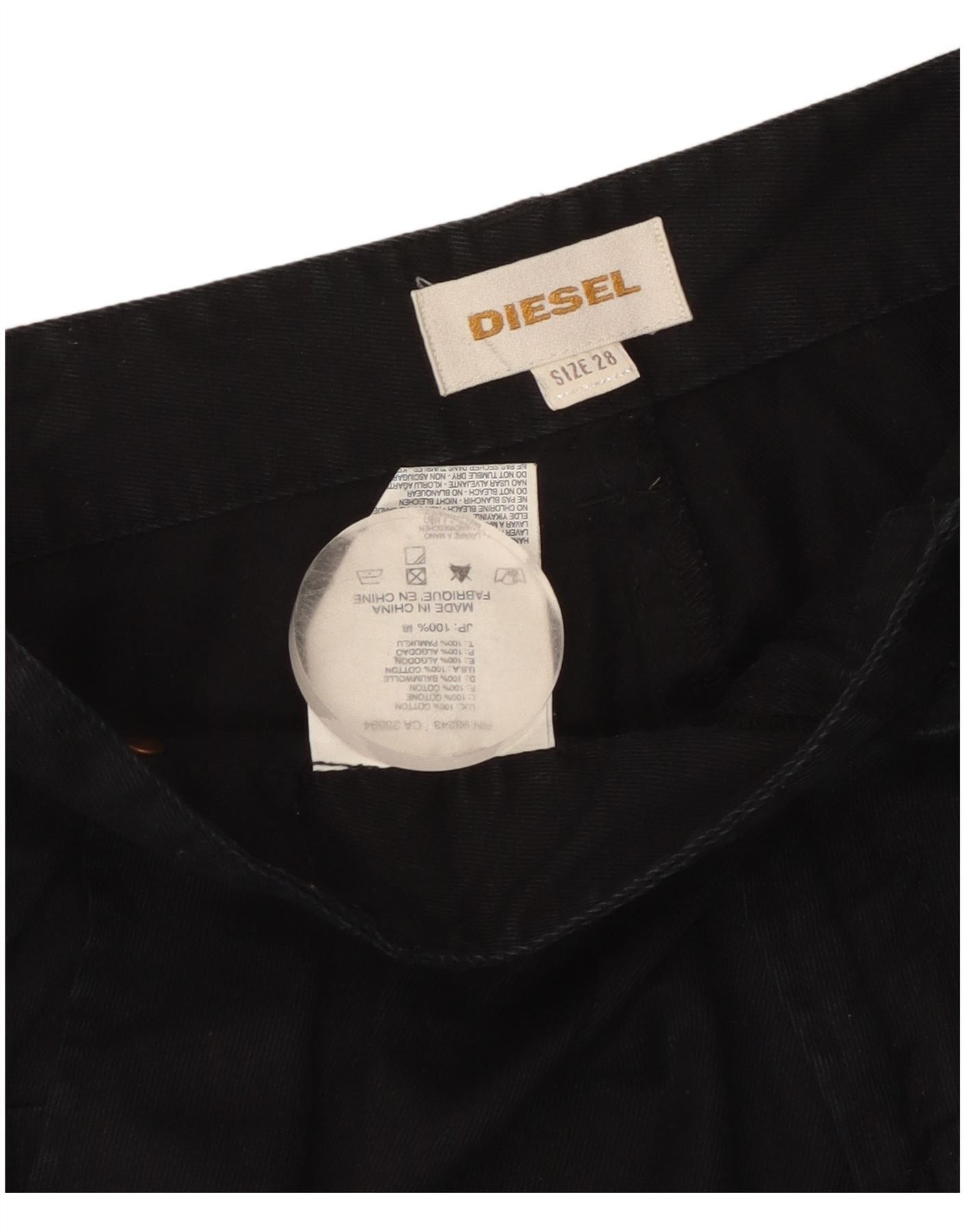 Diesel Womens Cropped Trousers W32 L25 Black Cotton Size 24" / US 00 / IT 34 - 3 Thumbnail