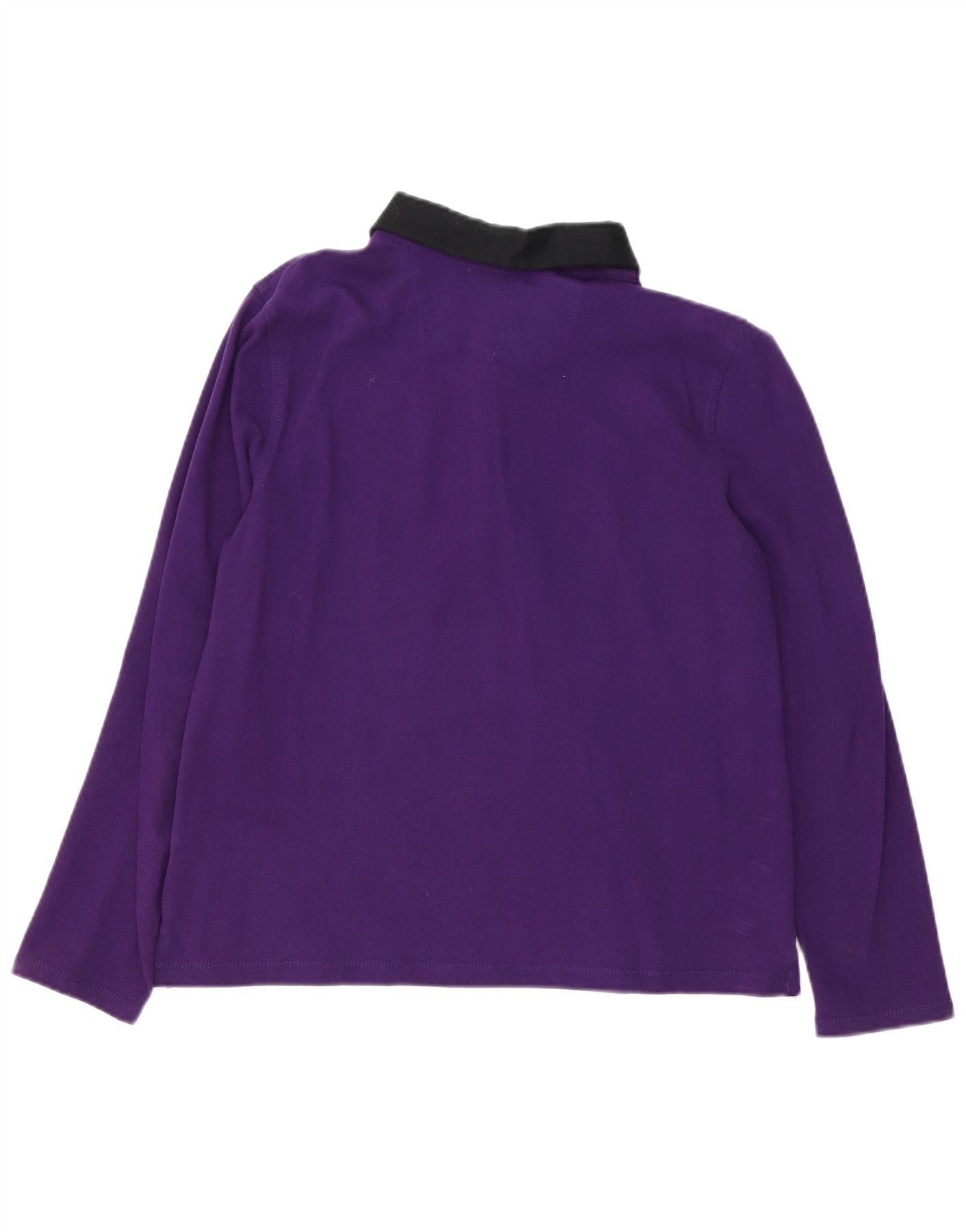 Ralph Lauren Womens Long Sleeve Rugby Polo Shirt UK 18 XL Purple Cotton Size M / US 6-8 / IT 42-44 - 2 Thumbnail