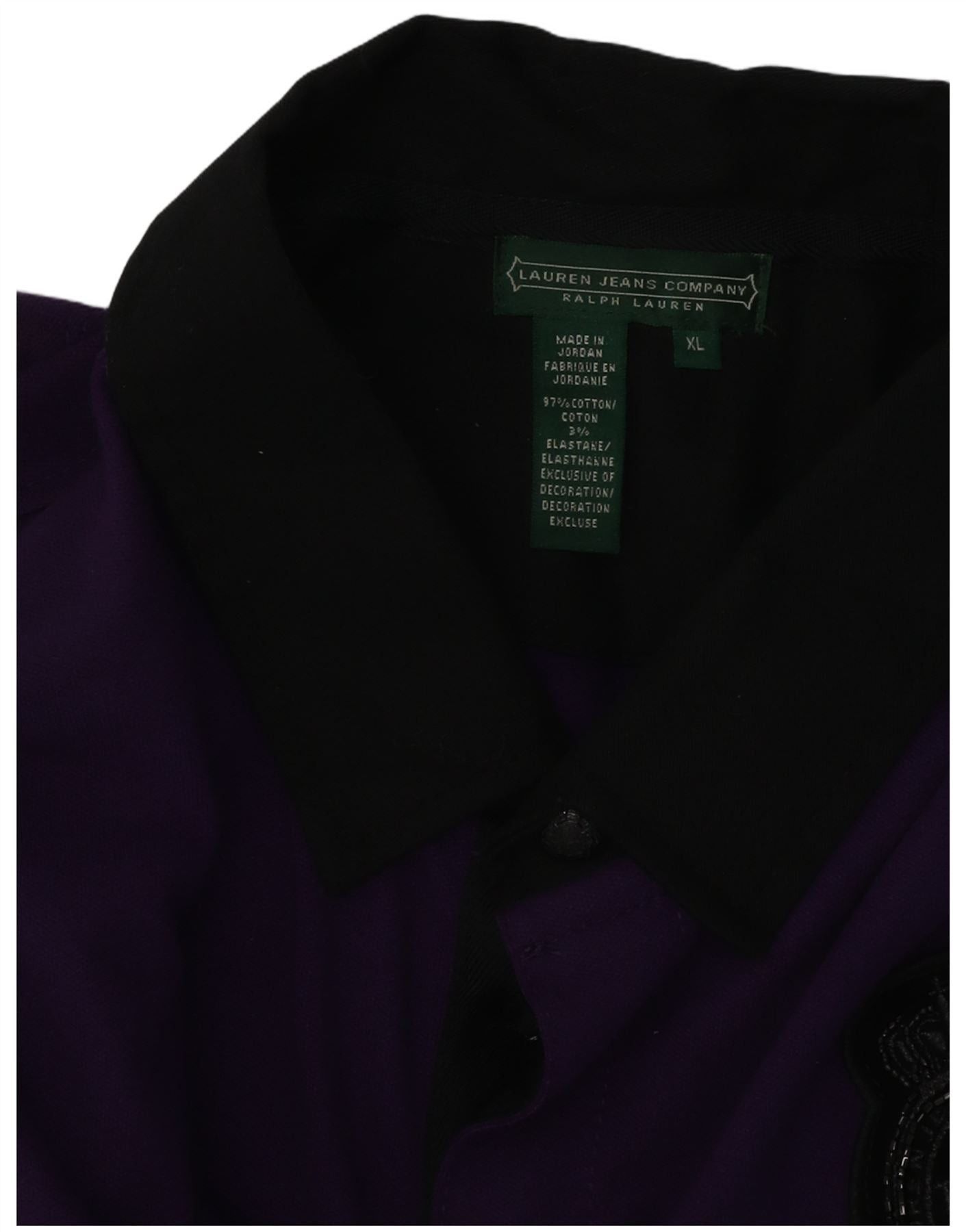 Ralph Lauren Womens Long Sleeve Rugby Polo Shirt UK 18 XL Purple Cotton Size M / US 6-8 / IT 42-44 - 3 Thumbnail
