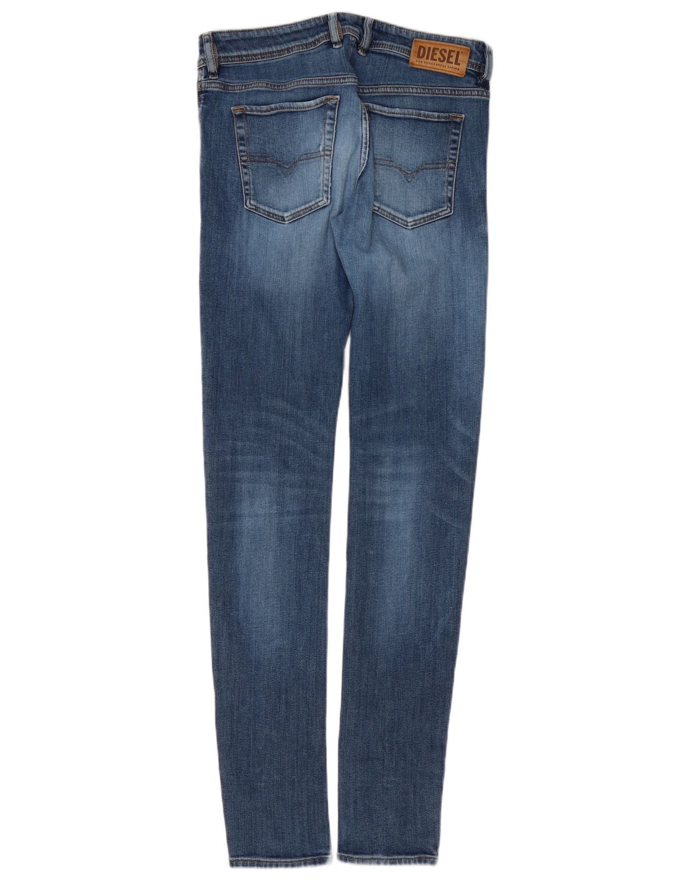 Diesel Mens Sleenker-x Slim Skinny Jeans W30 L34 Blue Cotton Size US 30 / EU 46 - 2 Thumbnail