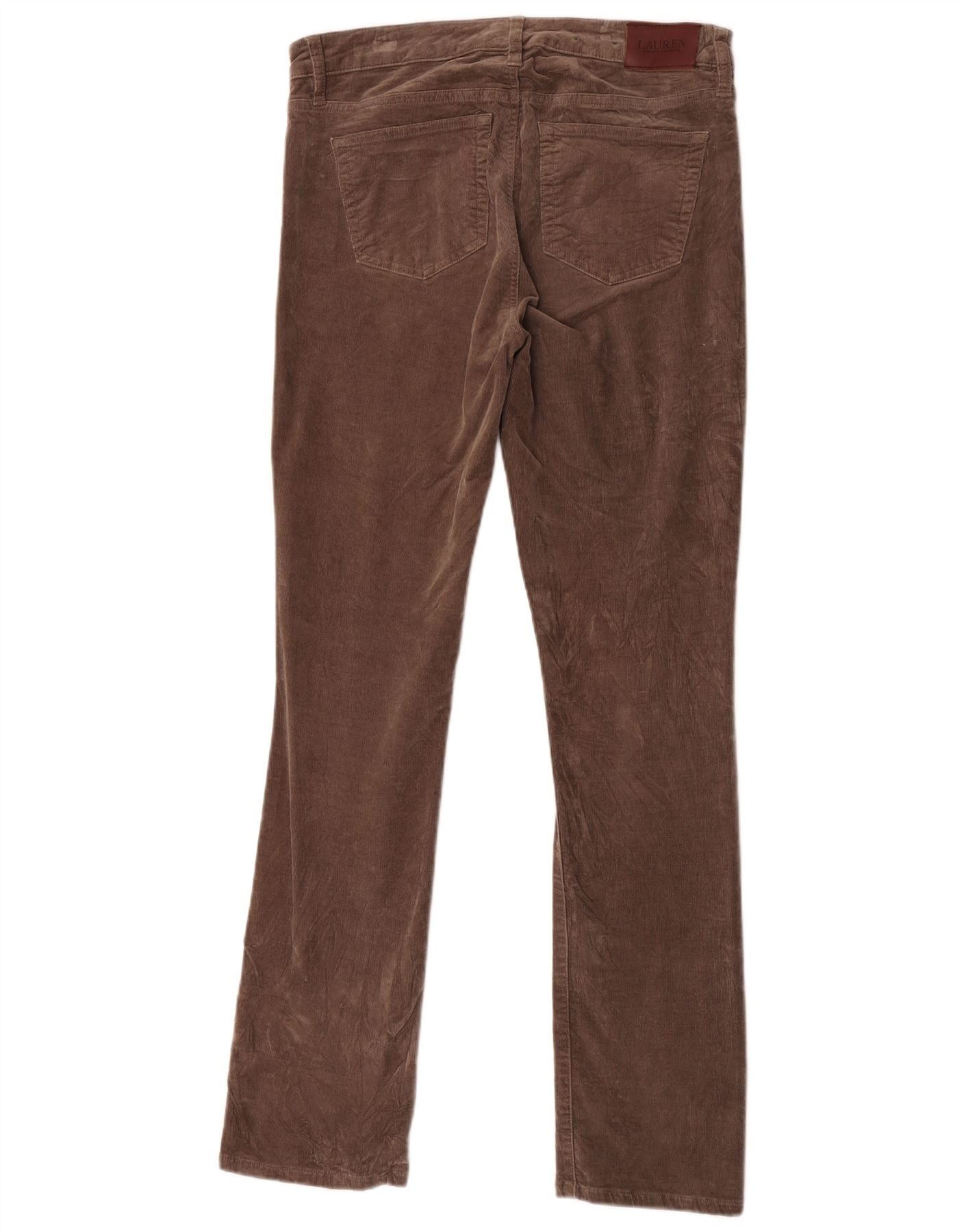 Ralph Lauren Womens Slim Corduroy Trousers US 8 Medium W31 L31 Brown Cott Size 27" / US 4 / IT 40 - 2 Thumbnail