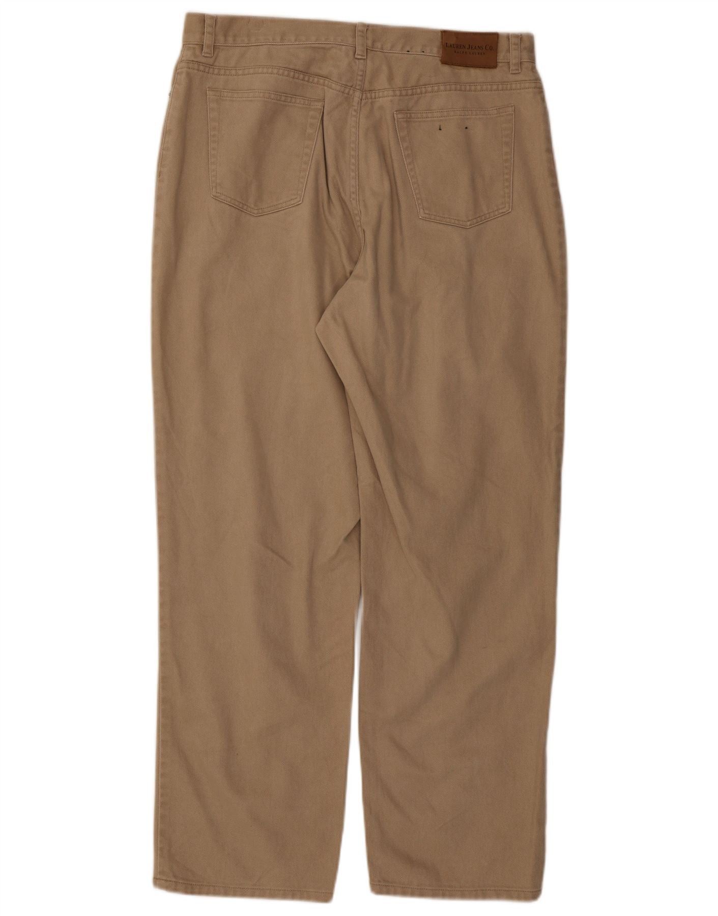 Ralph Lauren Womens Straight Casual Trousers US 16 Large W34 L30 Beige Size 34" / US 12 / IT 48 - 2 Thumbnail