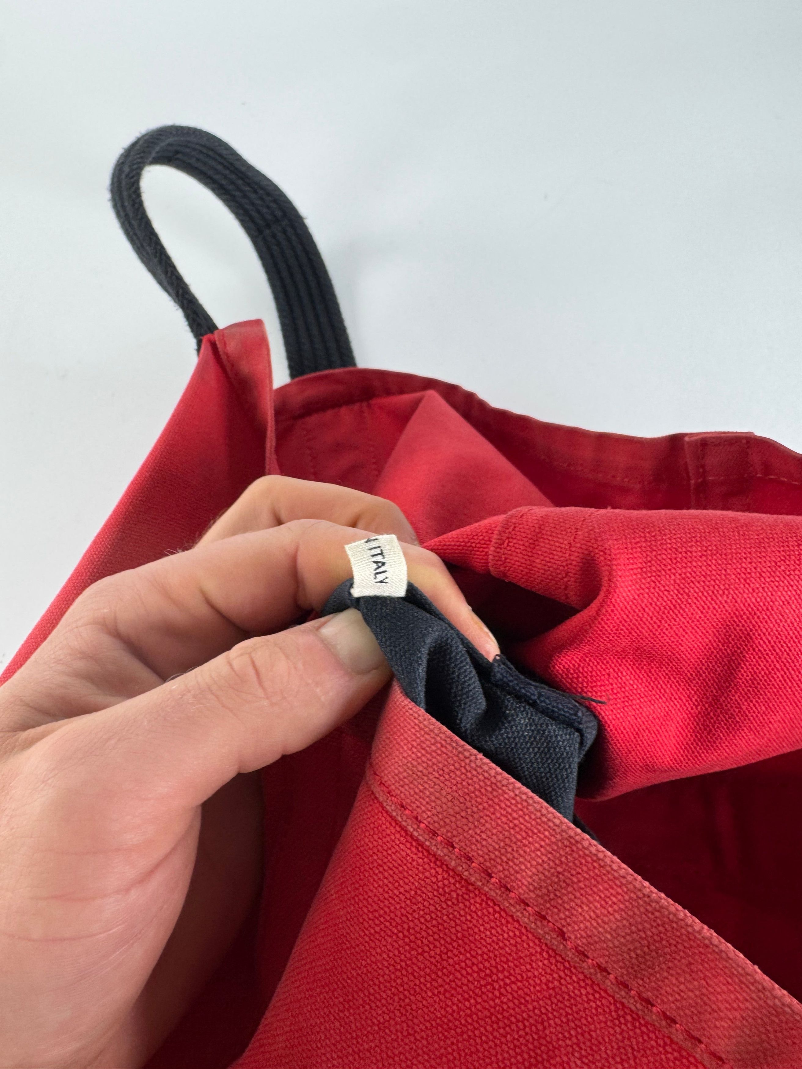 Marni Vintage Canvas Tote Bag Red Black Brown Size ONE SIZE - 4 Thumbnail
