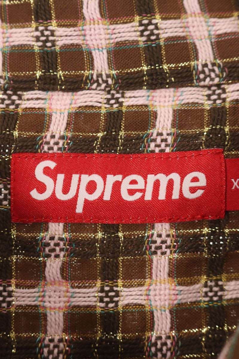 Supreme Supreme 25AW Metallic Plaid Zip Up Shirt Brown x Pink Size XL Size US XL / EU 56 / 4 - 3 Thumbnail