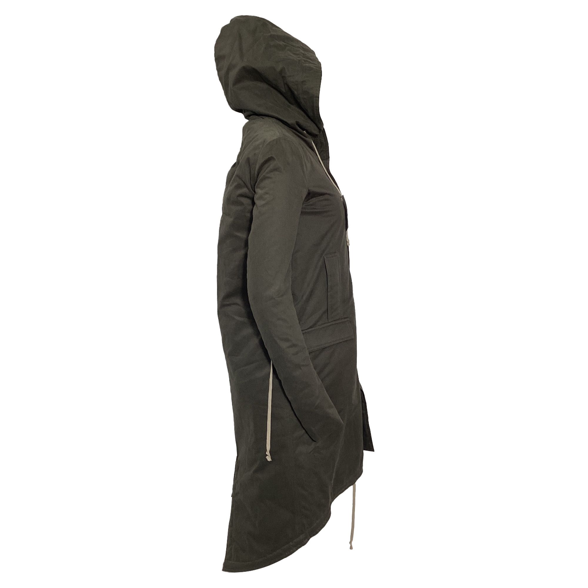Rick Owens Rick Owens Fishtail Parka in Olive Cotton Size XS / US 0-2 / IT 36-38 - 2 Thumbnail