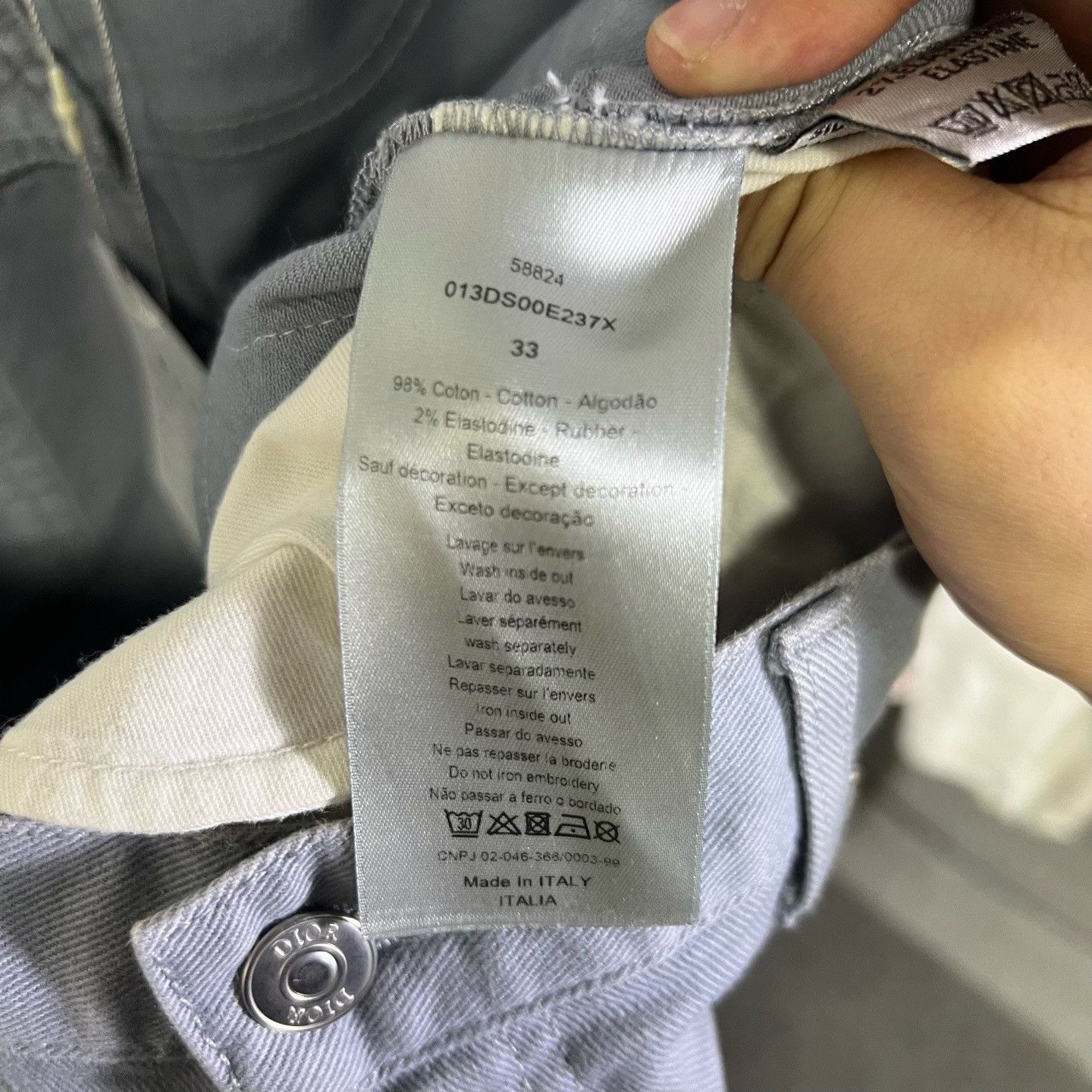 Dior Dior Gray Washed Denim Jeans 33 Size US 33 - 4 Thumbnail