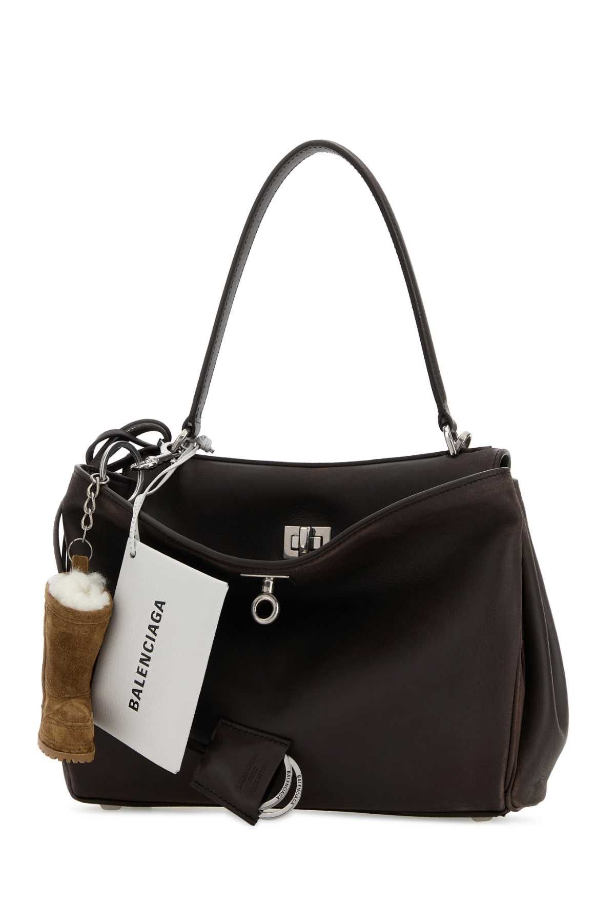 Balenciaga Dark Brown Leather Small Rodeo Handbag Size ONE SIZE - 2 Thumbnail