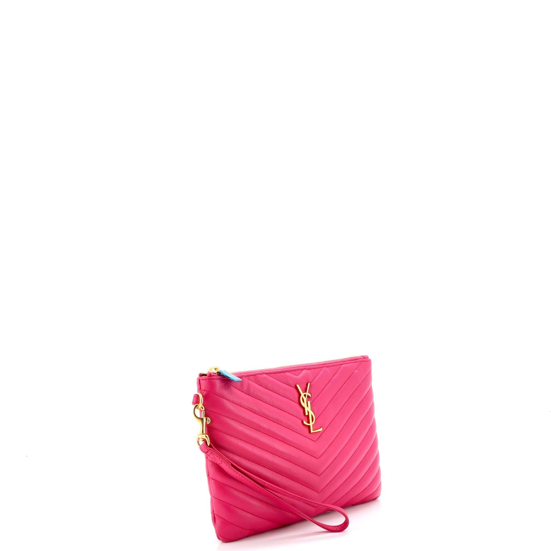 Saint Laurent Paris Classic Monogram Wristlet Pouch Size ONE SIZE - 2 Thumbnail