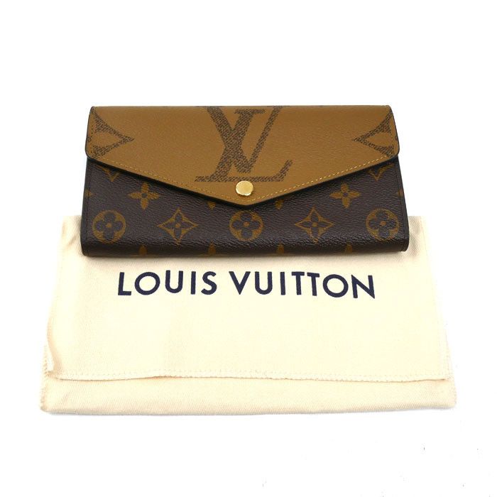 Louis Vuitton Louis Vuitton Louis Vuitton Portefeuille Sarah Monogram Giant Reverse Wallet Textile Long Wallet M80726 DUTY FREE for USA Size ONE SIZE - 7 Thumbnail