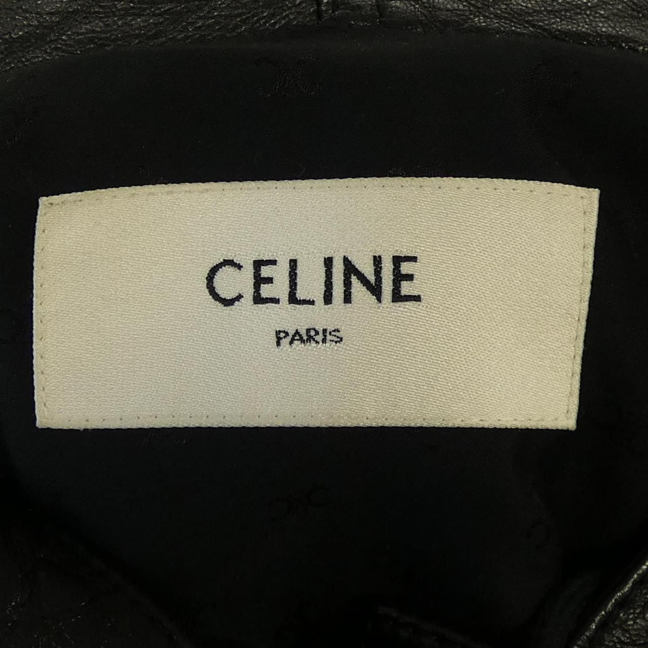 Celine Celine Celine Triomphe Lambskin Leather Jacket Leather Outerwear 2EC01303P DUTY FREE for USA Size ONE SIZE - 4 Thumbnail