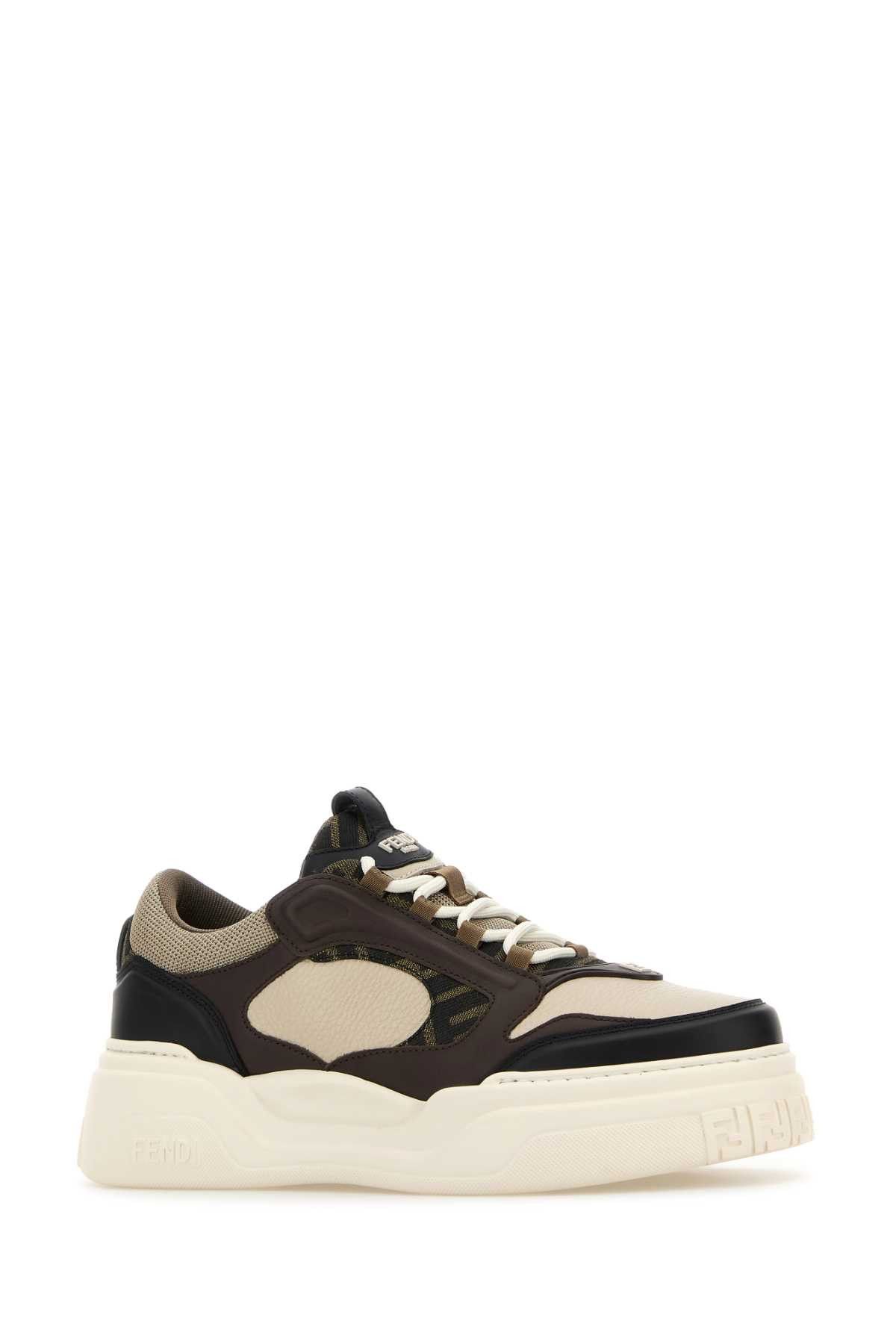 Fendi Multicolor Leather And Canvas Fendi Force Sneakers Size US 11 / EU 44 - 2 Thumbnail