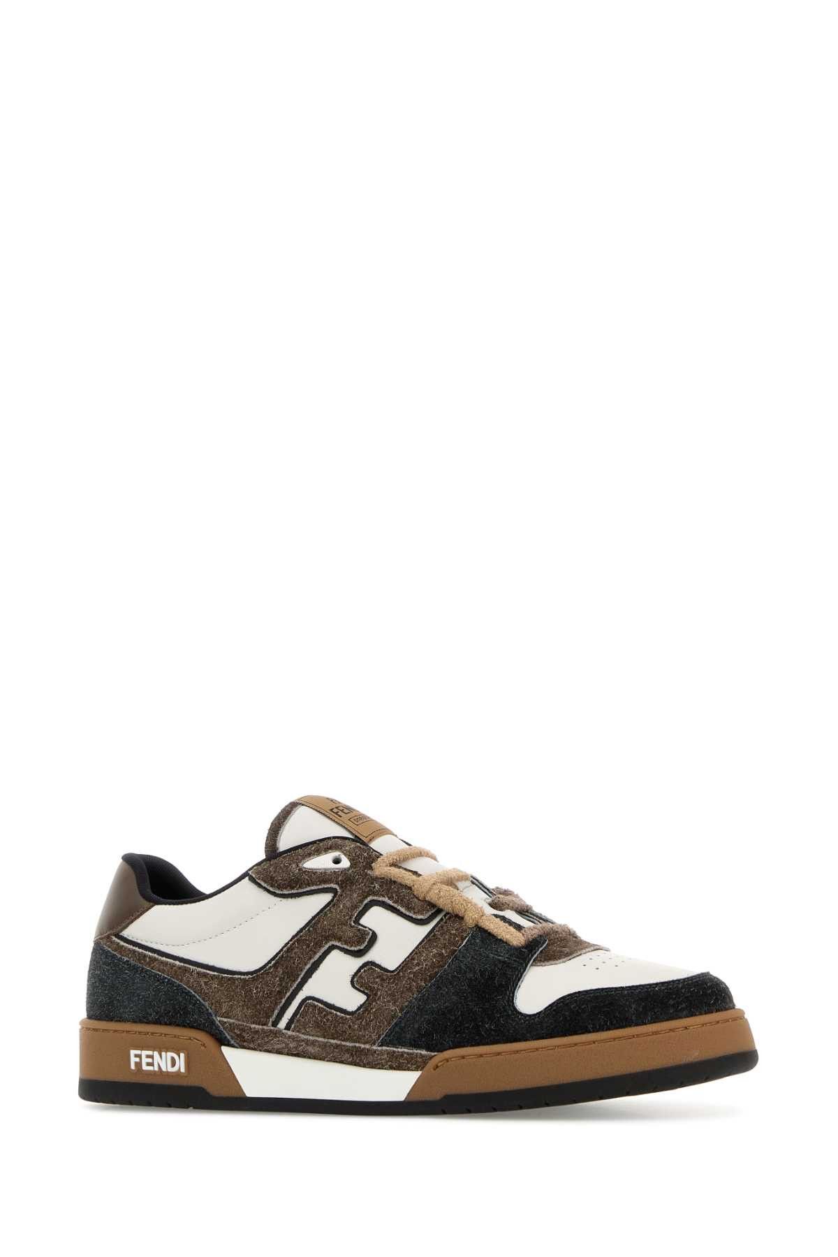 Fendi Multicolor Leather And Suede Fendi Match Sneakers Size US 10 / EU 43 - 2 Thumbnail