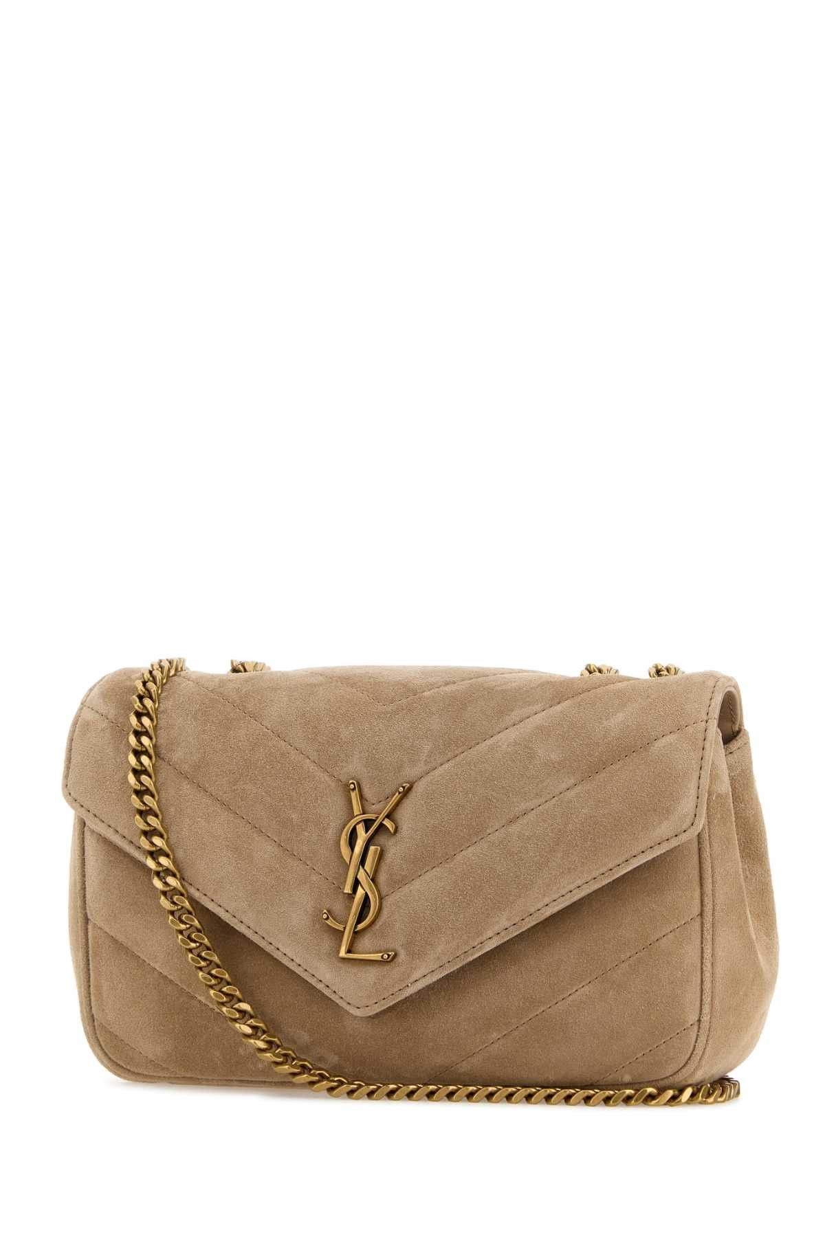 Saint Laurent Paris Beige Suede Small Loulou Shoulder Bag Size ONE SIZE - 2 Thumbnail