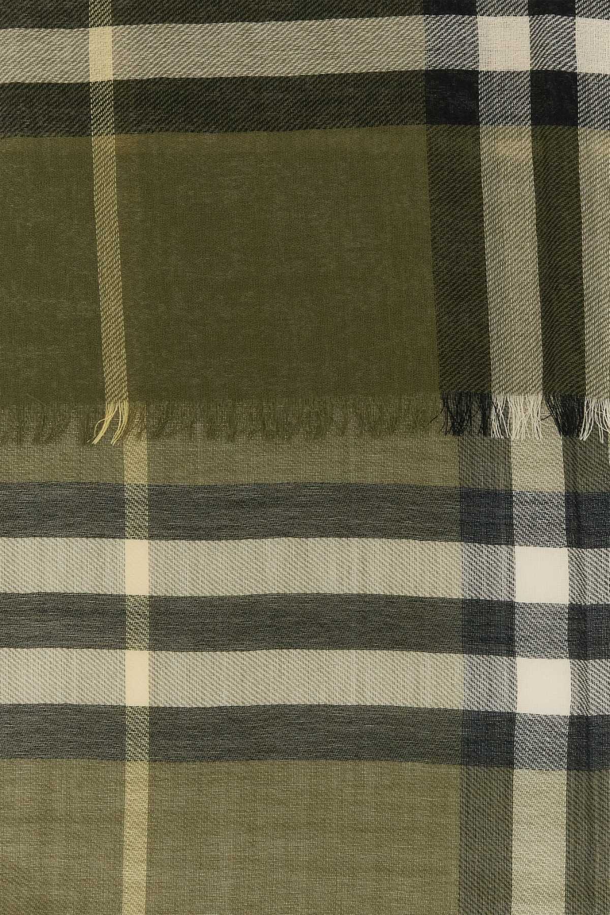 Burberry Embroidered Wool Scarf Size ONE SIZE - 2 Thumbnail