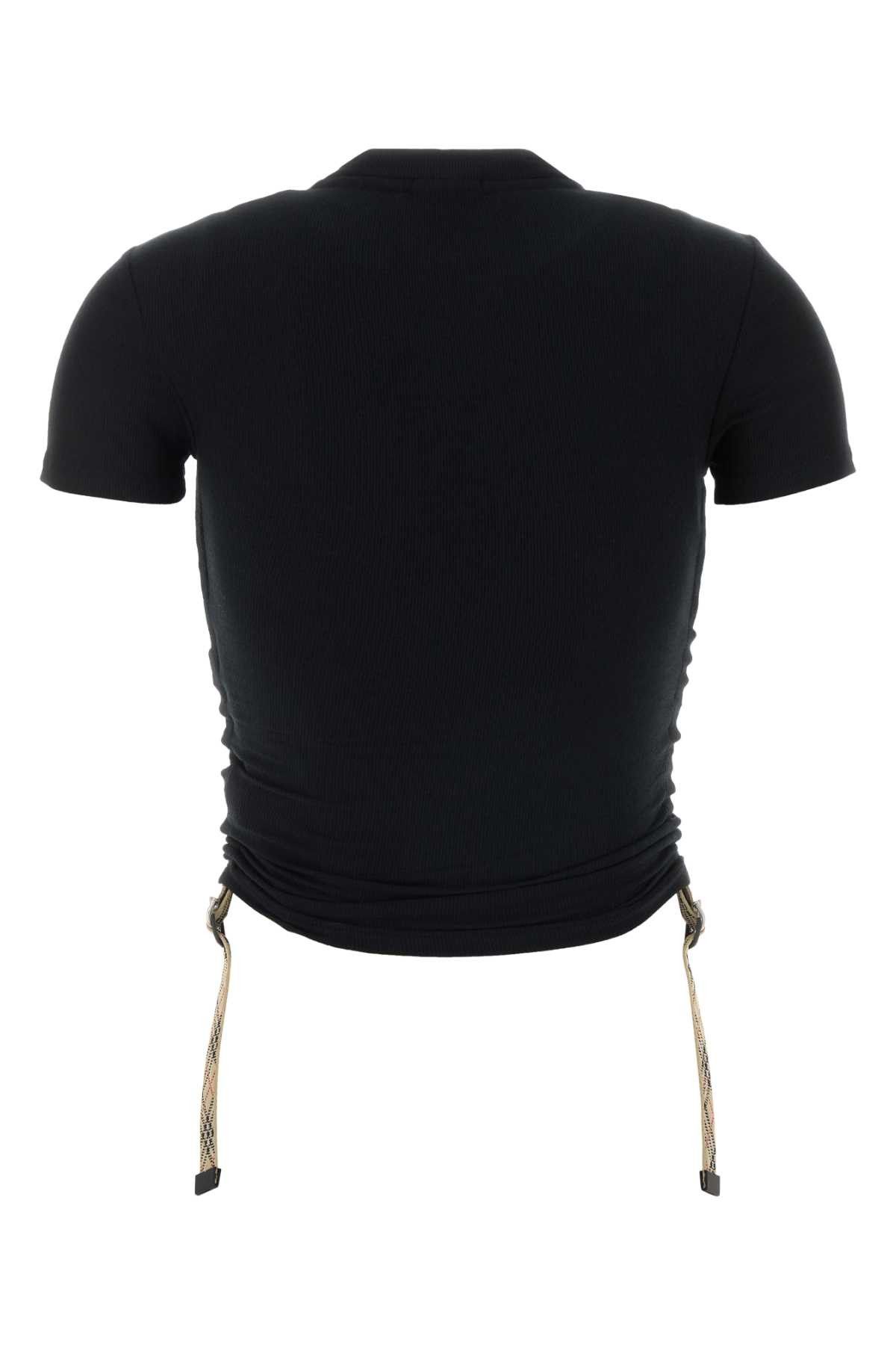 Burberry Black Stretch Cashmere Blend T-Shirt Size M / US 6-8 / IT 42-44 - 2 Thumbnail