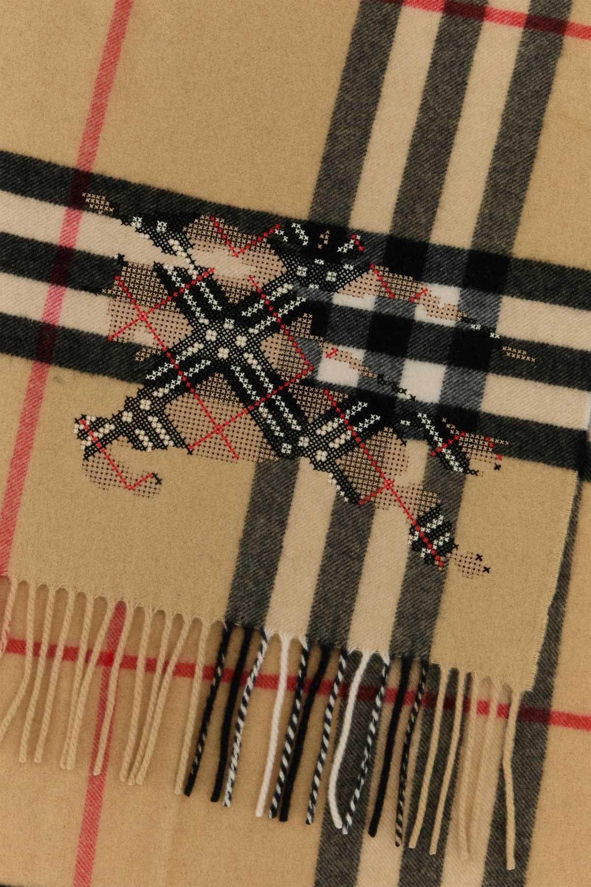 Burberry Embroidered Cashmere Scarf Size ONE SIZE - 2 Thumbnail
