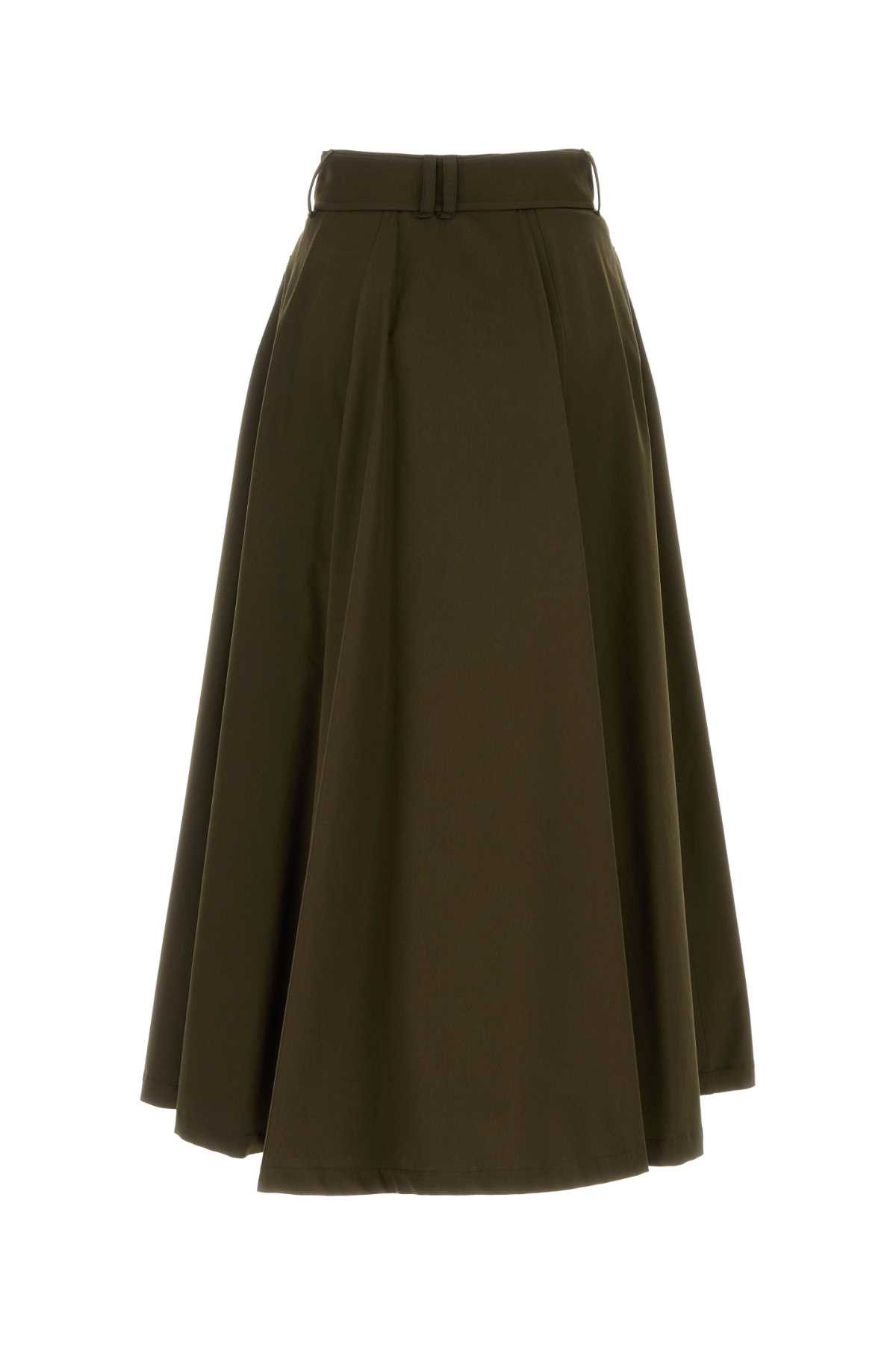 Burberry Olive Green Cotton Skirt Size 25" / US 0 / IT 36 - 2 Thumbnail