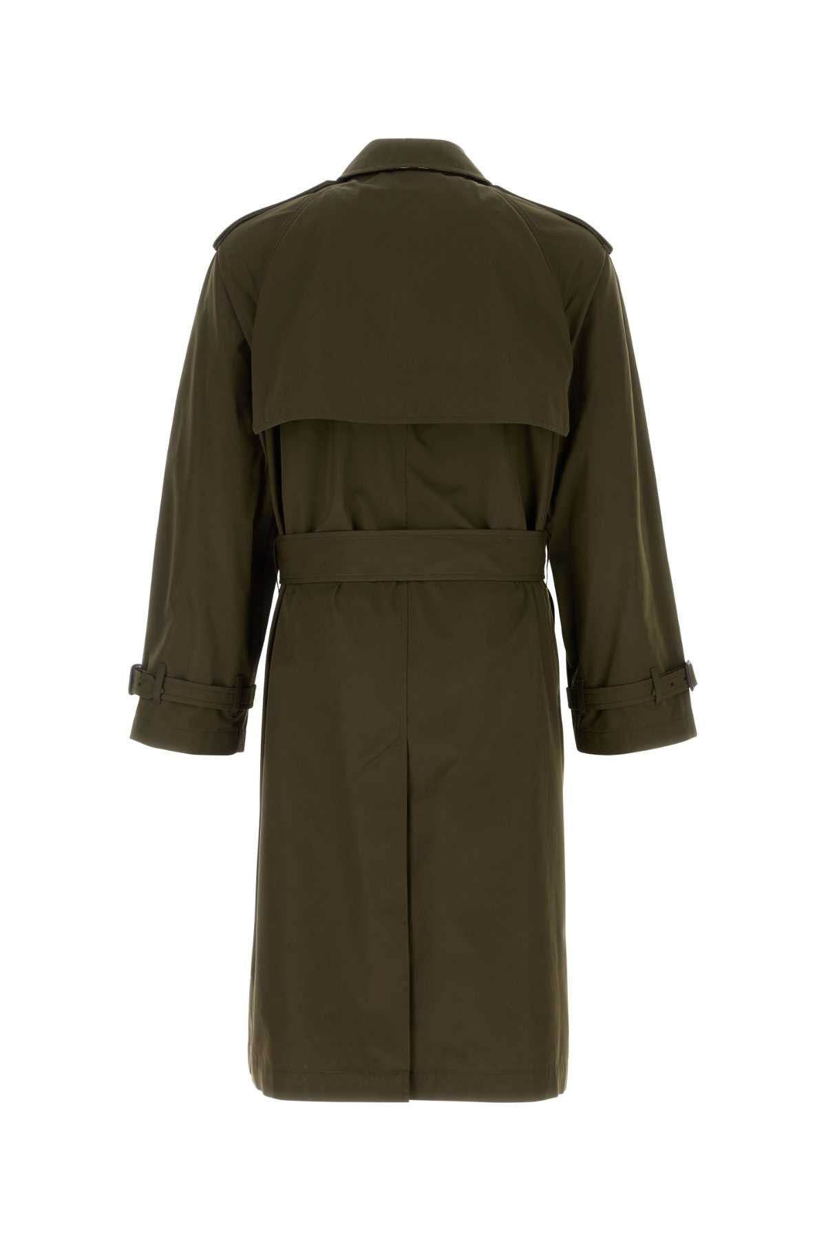 Burberry Olive Green Cotton Trench Coat Size US L / EU 52-54 / 3 - 2 Thumbnail