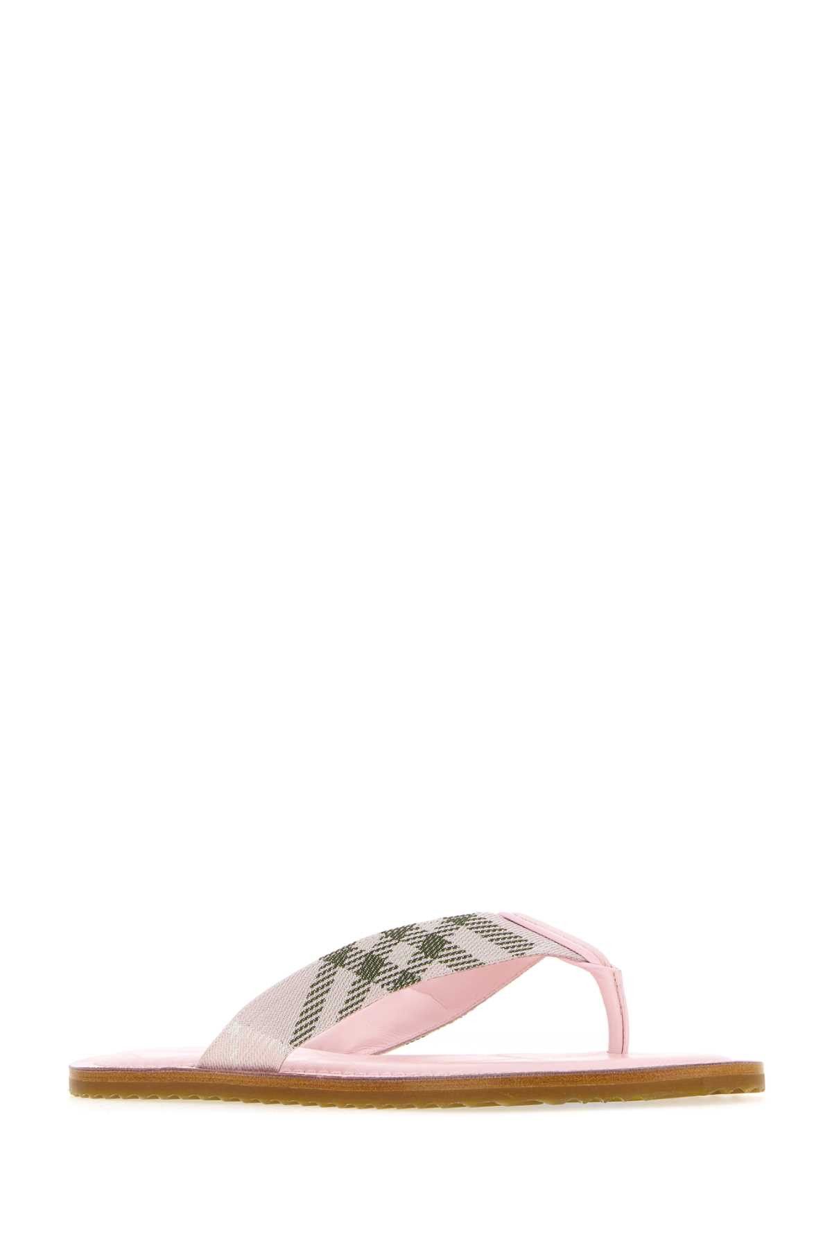 Burberry Embroidered Fabric Thong Slippers Size US 7 / IT 37 - 2 Thumbnail