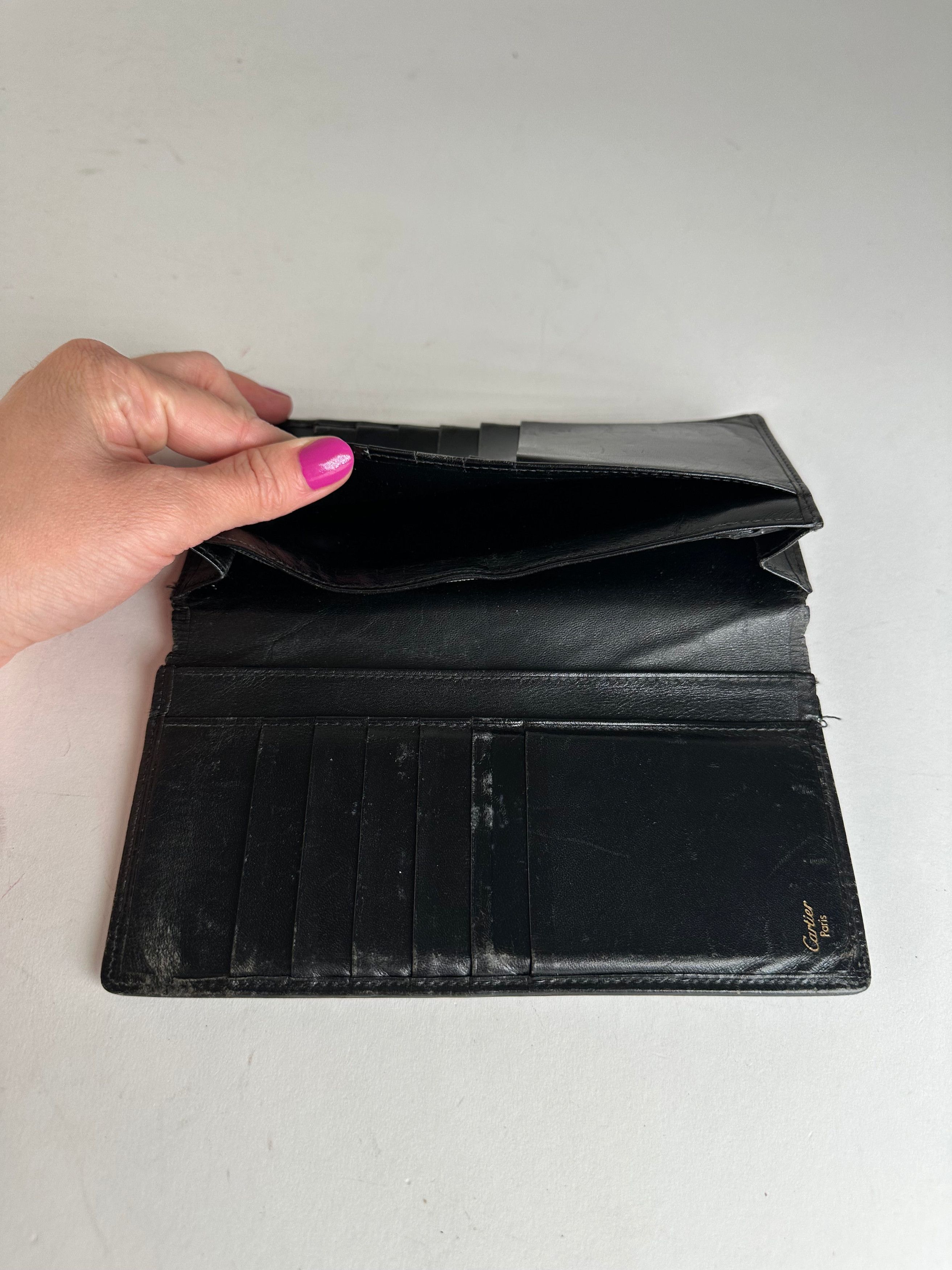 Cartier Vintage Leather ID Holder Black Size ONE SIZE - 7 Thumbnail
