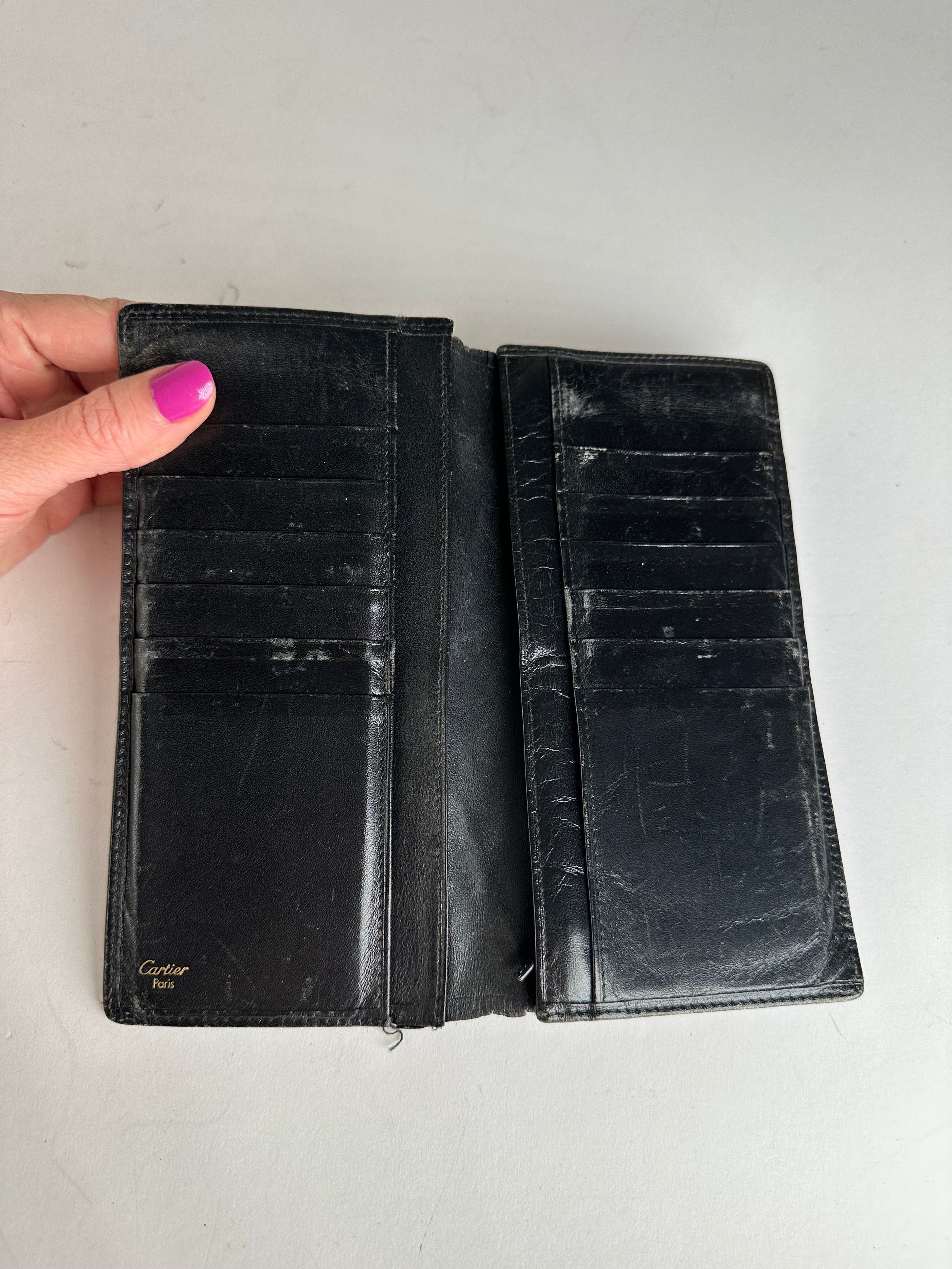Cartier Vintage Leather ID Holder Black Size ONE SIZE - 3 Thumbnail
