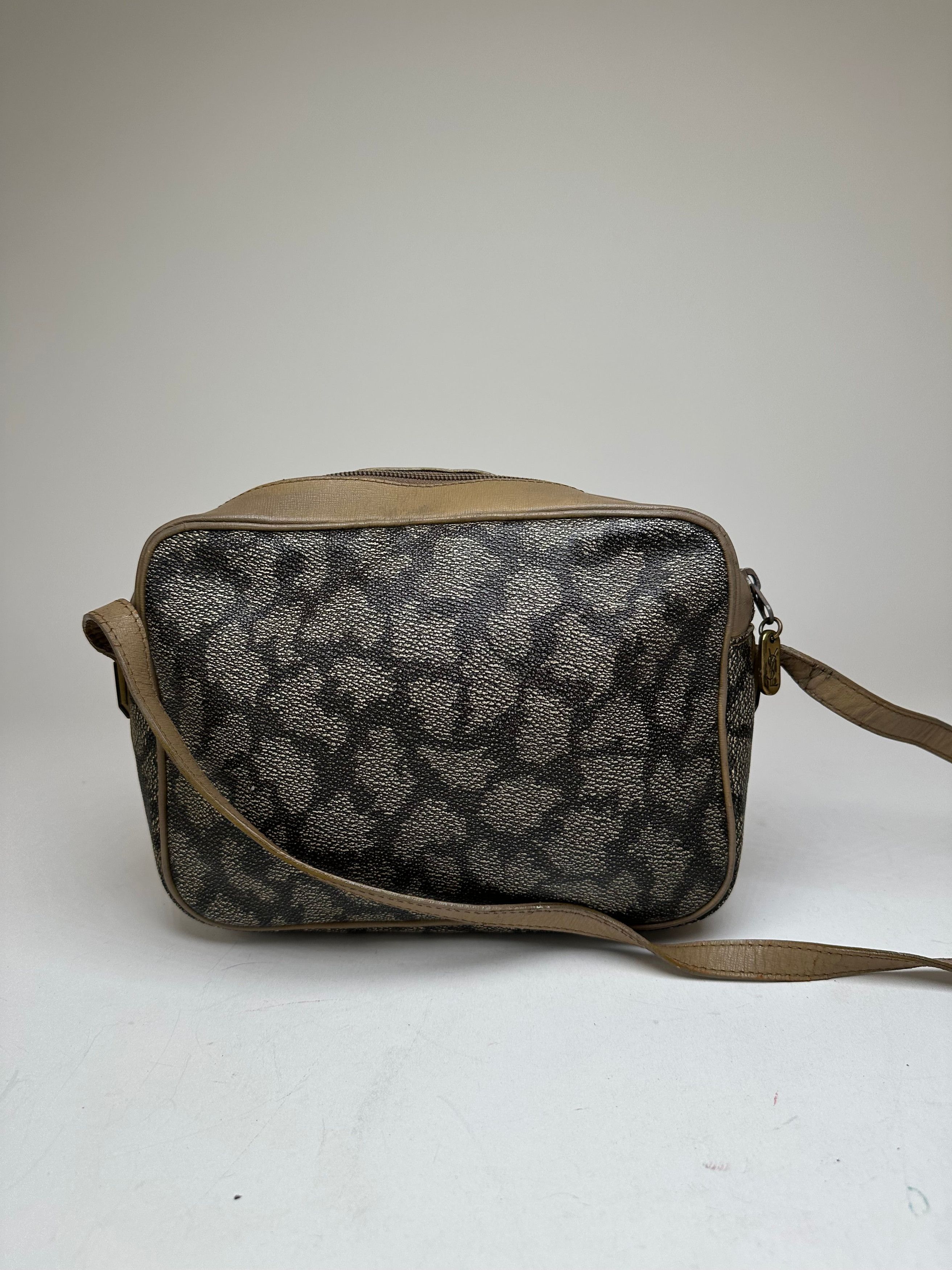 Other Vintage Yves Saint Laurent Leather Shoulder Bag Black Grey B Size ONE SIZE - 10 Thumbnail