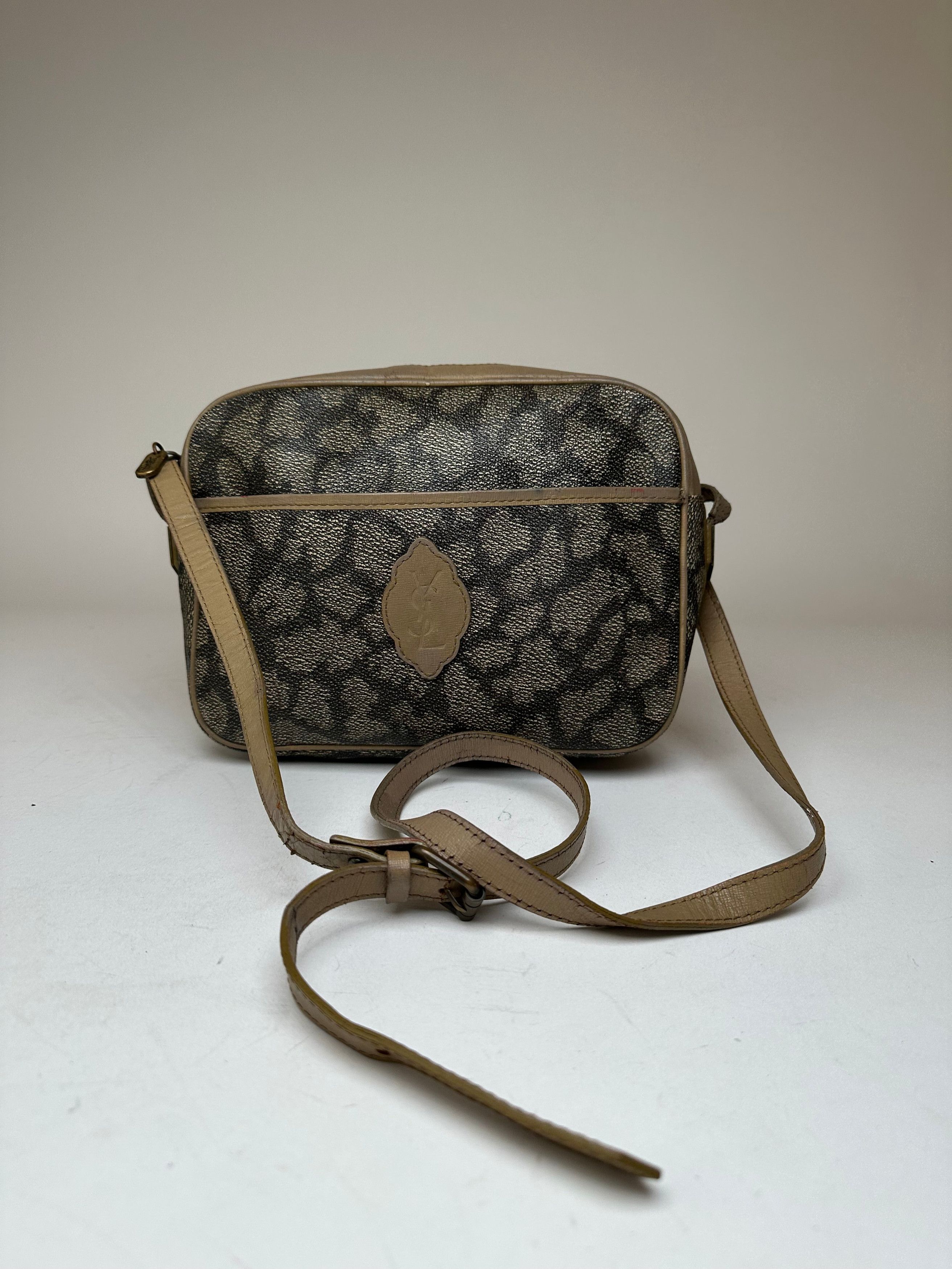 Other Vintage Yves Saint Laurent Leather Shoulder Bag Black Grey B Size ONE SIZE - 8 Thumbnail