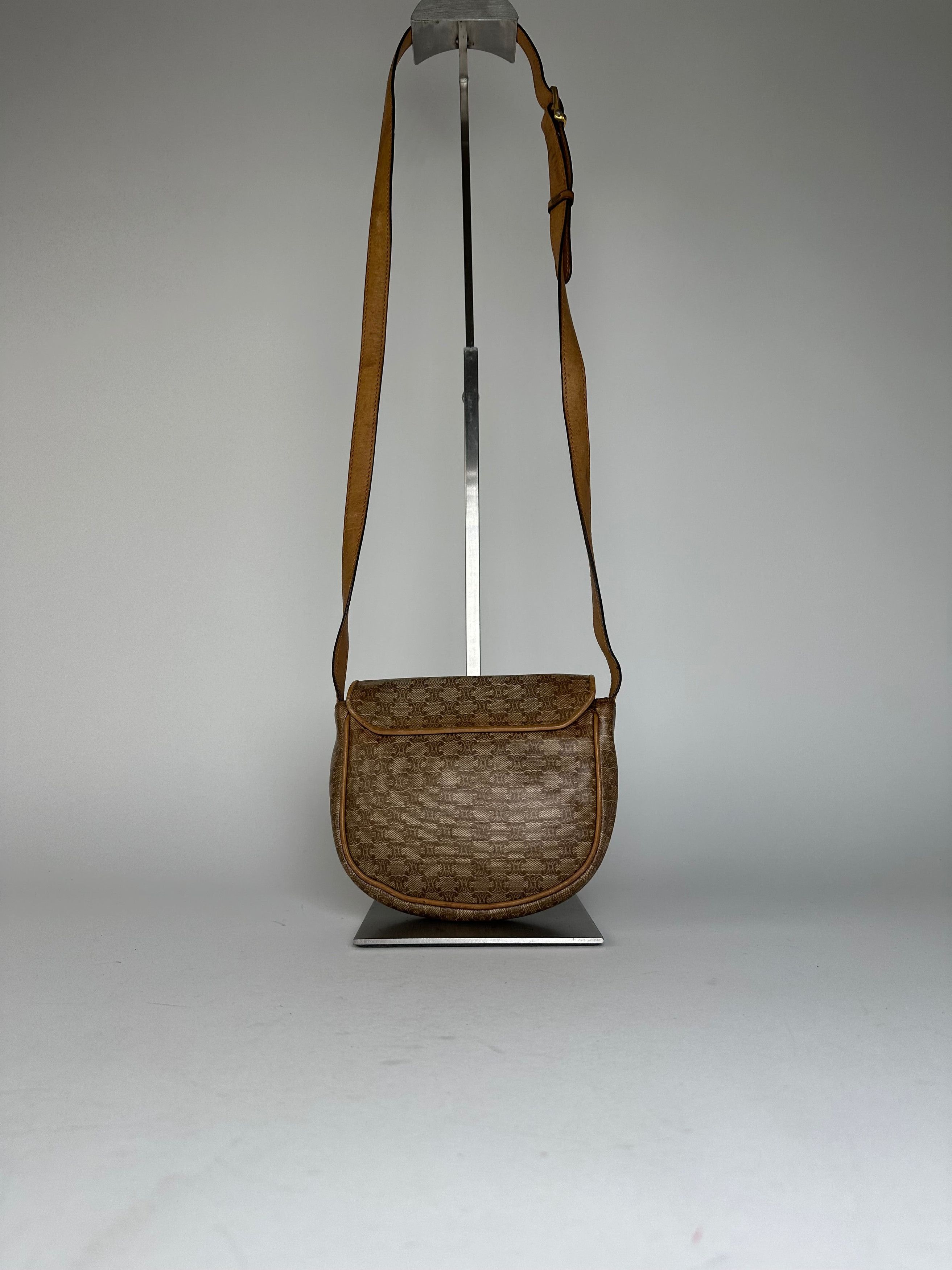 Celine Vintage Paris Leather Triomphe Mini Crossbody Bag Brown Size ONE SIZE - 13 Thumbnail
