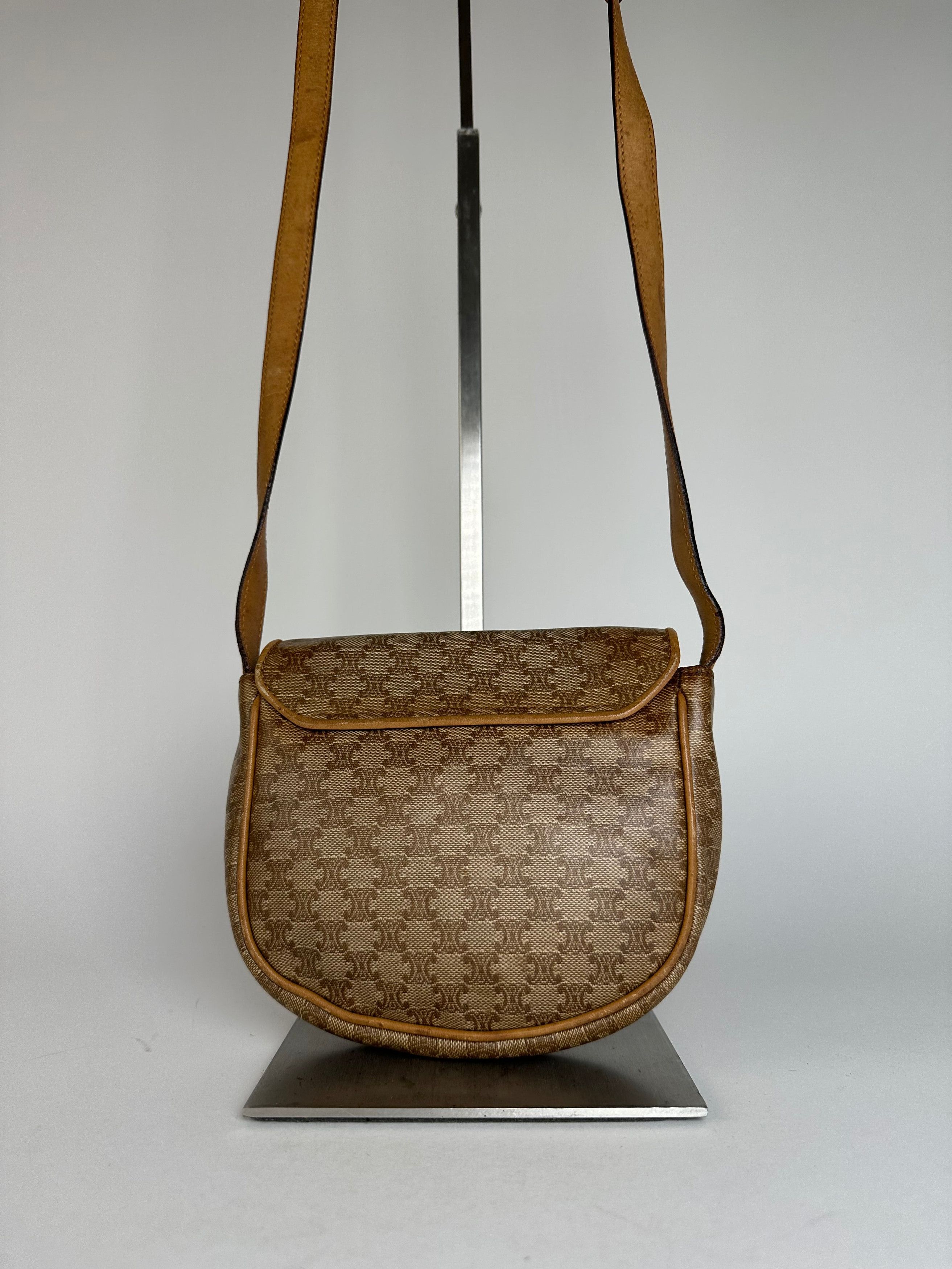 Celine Vintage Paris Leather Triomphe Mini Crossbody Bag Brown Size ONE SIZE - 2 Thumbnail