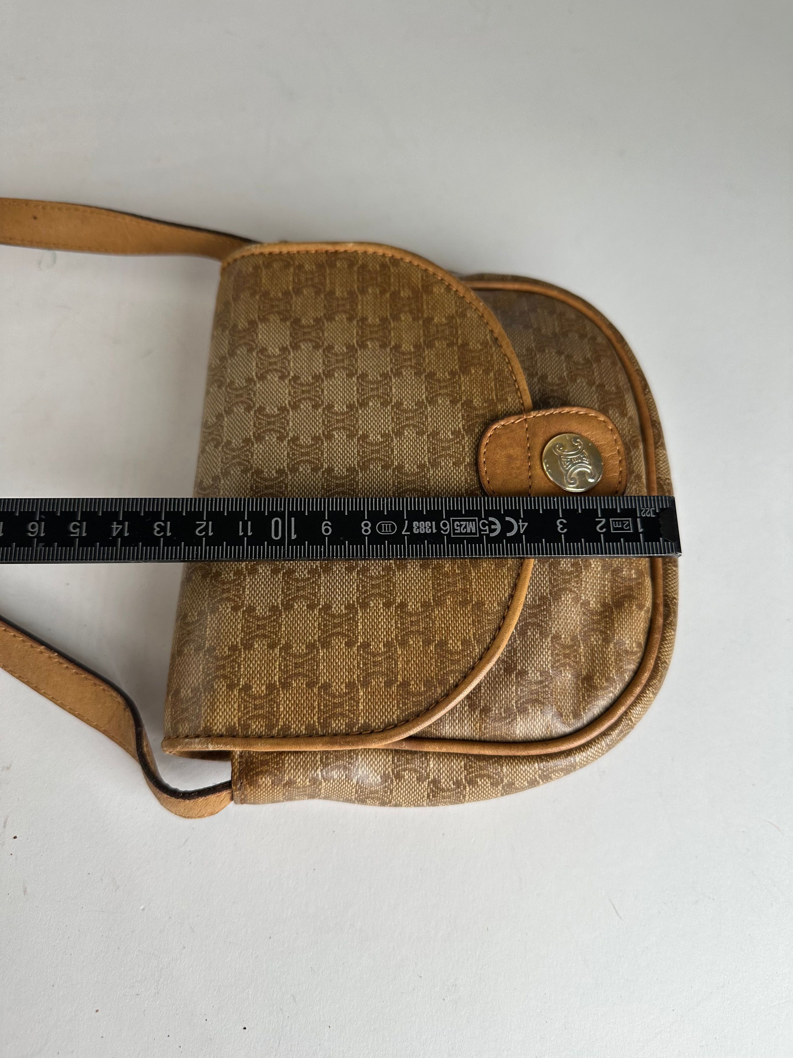Celine Vintage Paris Leather Triomphe Mini Crossbody Bag Brown Size ONE SIZE - 15 Thumbnail