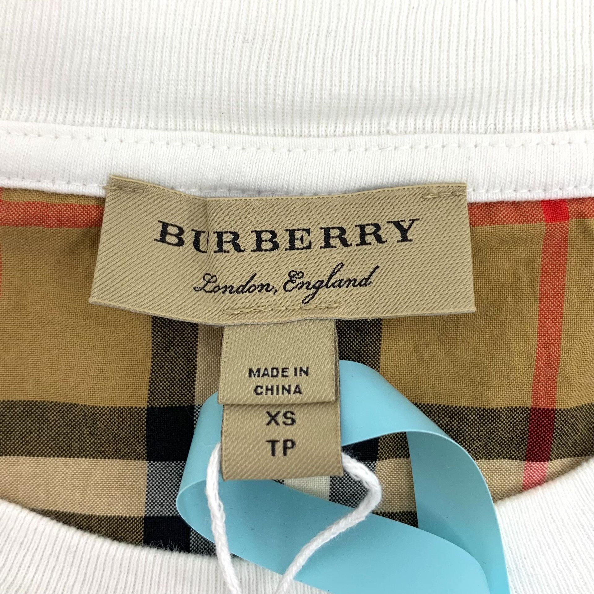 Burberry Burberry Check Sleeve Cotton T-Shirt XS Size US XS / EU 42 / 0 - 5 Thumbnail