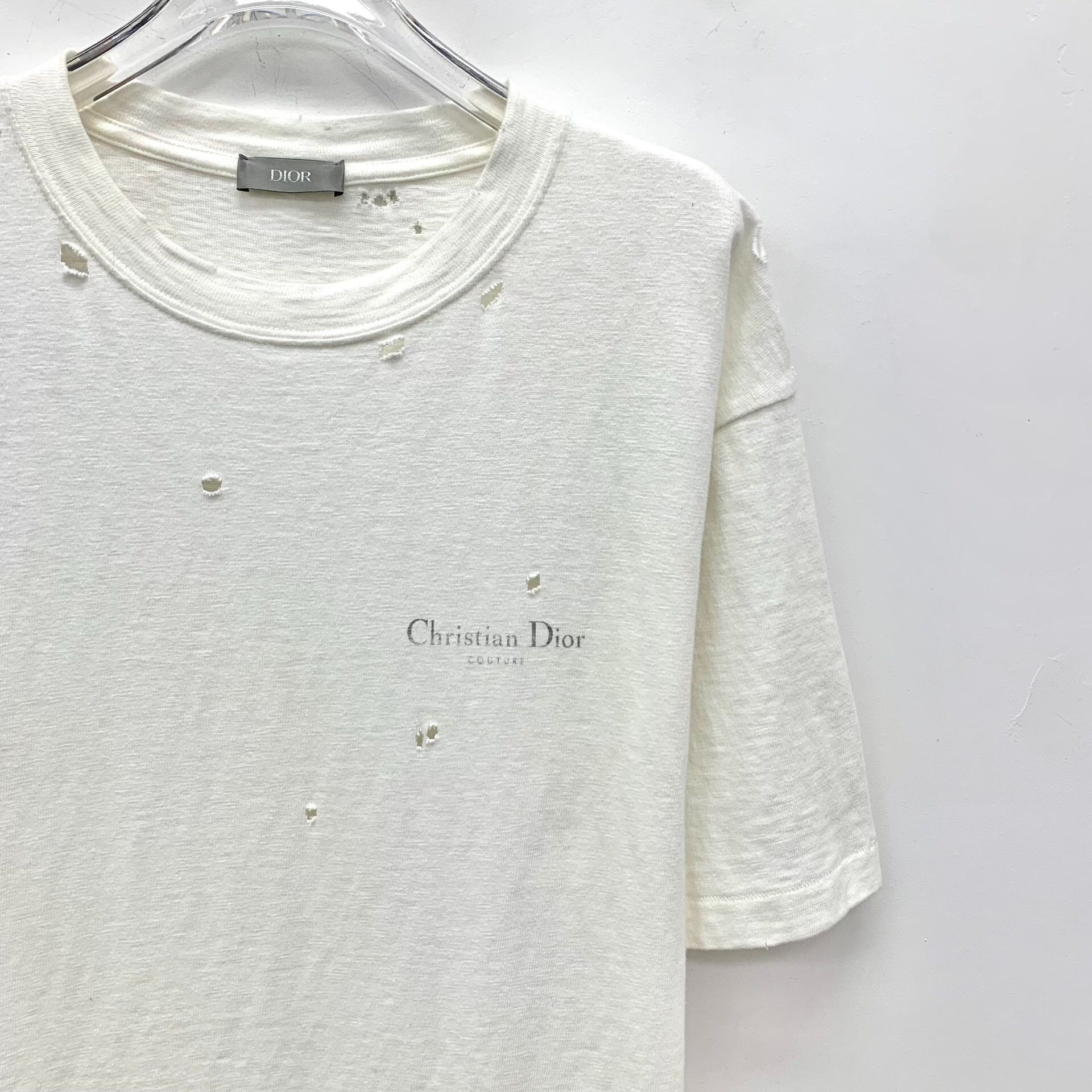 Dior Dior Distressed Couture Logo T-Shirt M Size US M / EU 48-50 / 2 - 3 Thumbnail