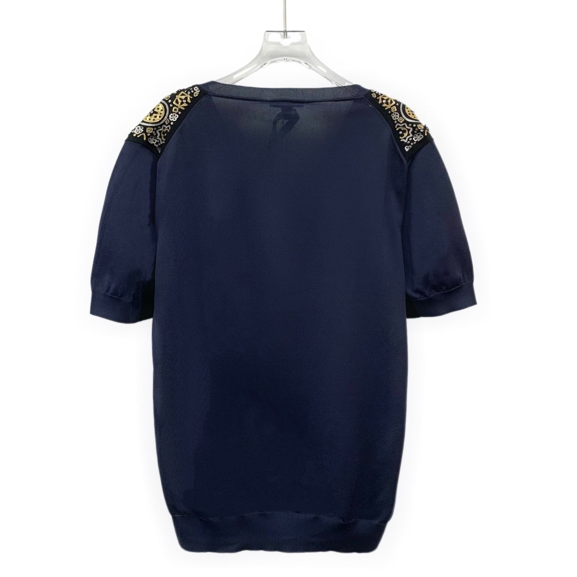 Louis Vuitton Louis Vuitton Beaded Shoulder Monogram Knit Top L Size L / US 10 / IT 46 - 2 Thumbnail