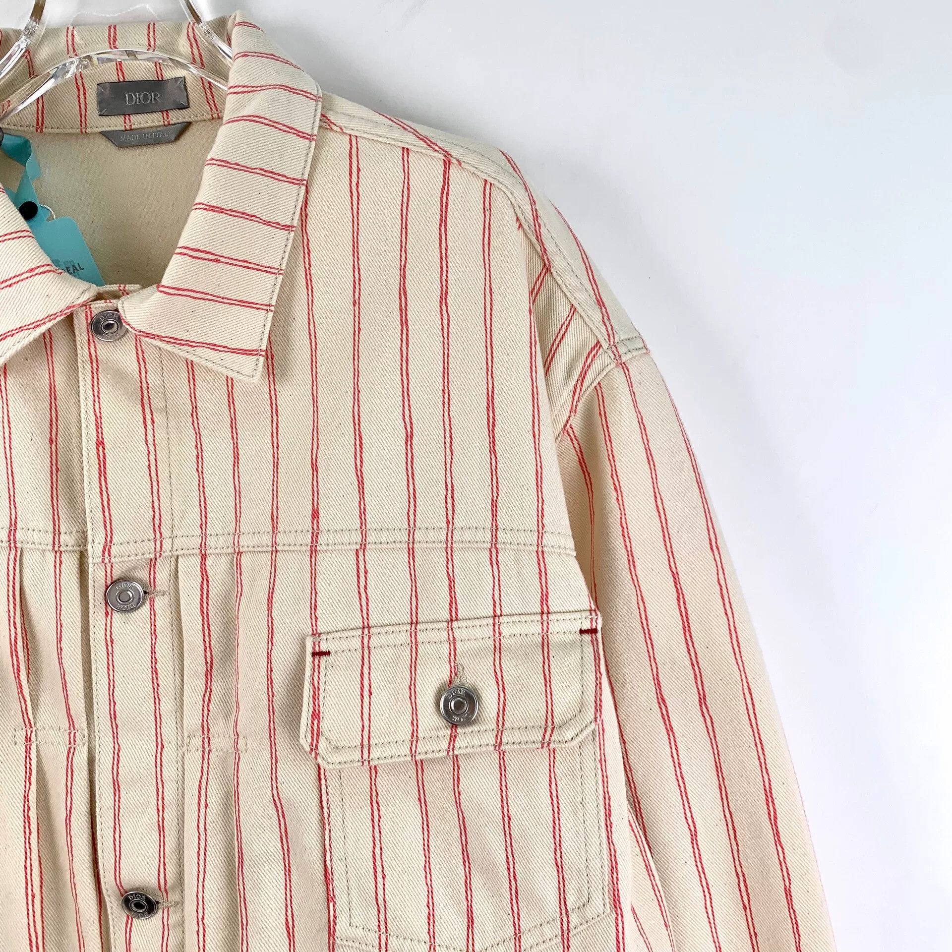 Dior Dior Pinstripe Cotton Denim Jacket 52 Size US L / EU 52-54 / 3 - 3 Thumbnail