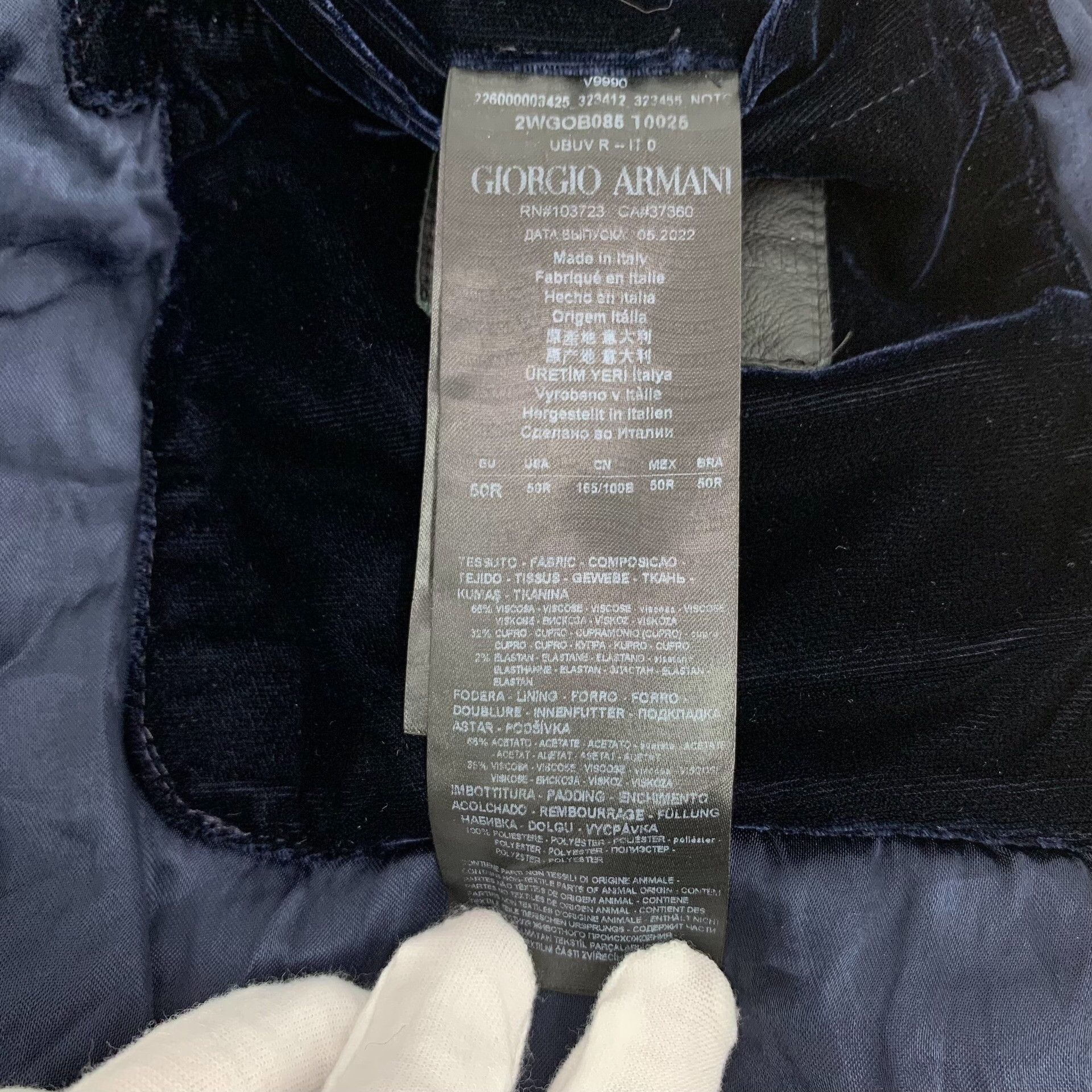 Giorgio Armani Giorgio Armani Velvet Logo Suit Size 50/48 Size 40R - 9 Thumbnail