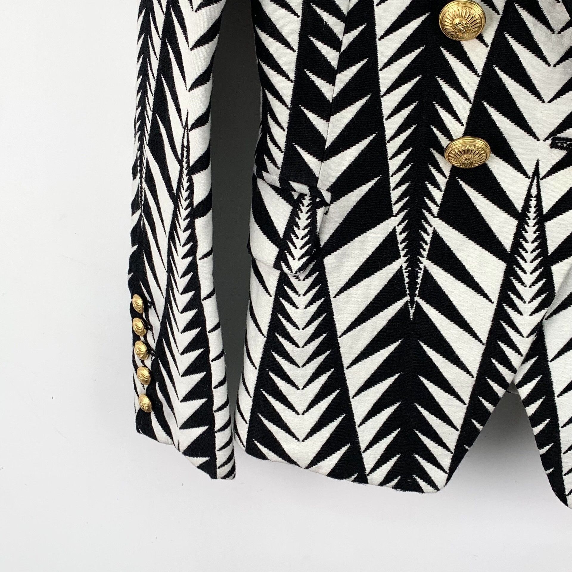 Balmain Balmain Geometric Pattern Double Breasted Blazer 40 Size M / US 6-8 / IT 42-44 - 4 Thumbnail