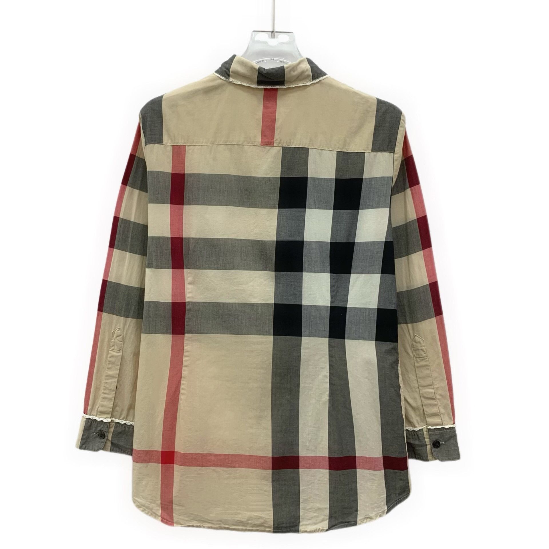 Burberry Burberry Mega Check Lace Trim Button Up Shirt Size S Size S / US 4 / IT 40 - 2 Thumbnail