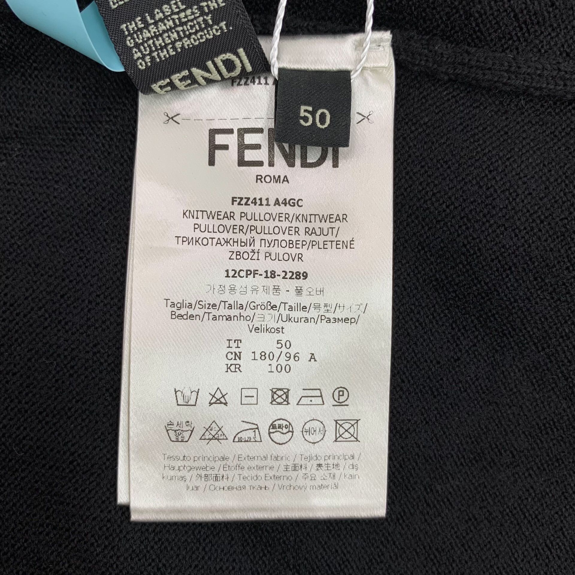 Fendi Fendi Zucca Logo Collar Wool Knit Sweater Size 50 Size US M / EU 48-50 / 2 - 7 Thumbnail