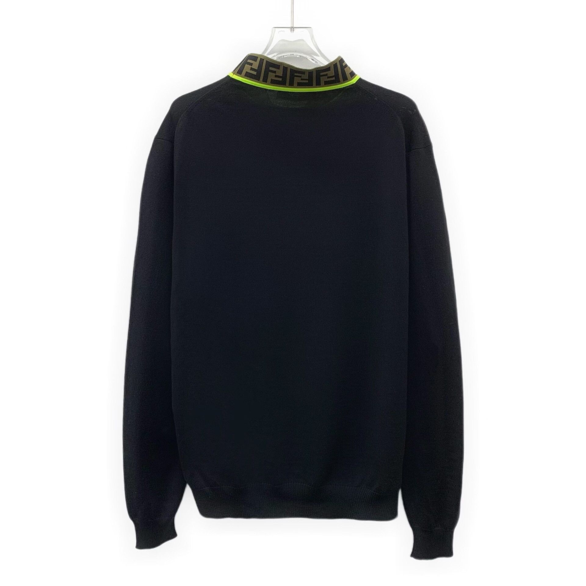 Fendi Fendi Zucca Logo Collar Wool Knit Sweater Size 50 Size US M / EU 48-50 / 2 - 2 Thumbnail