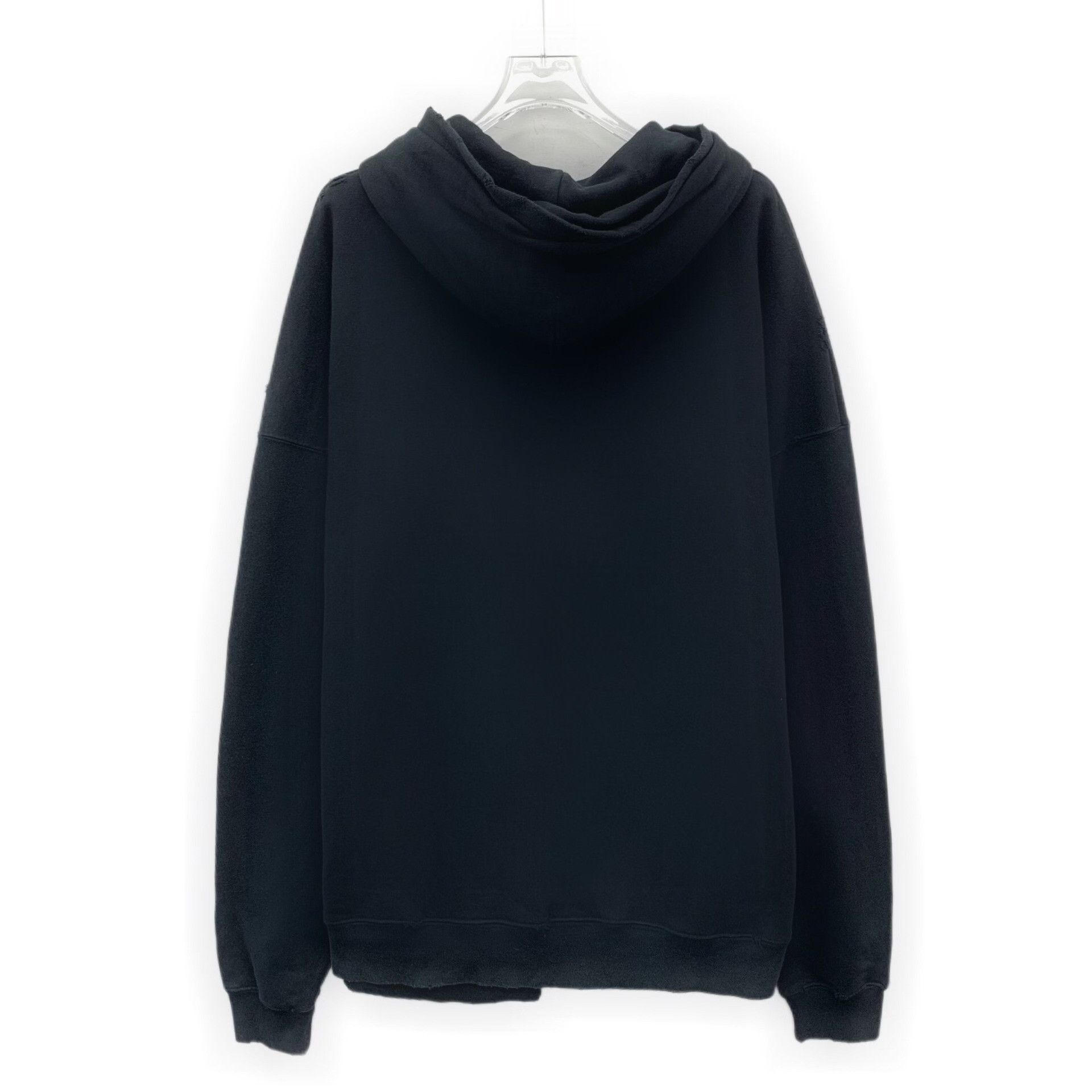 Balenciaga Balenciaga Cursive Logo Distressed Hoodie Size M Size US M / EU 48-50 / 2 - 2 Thumbnail