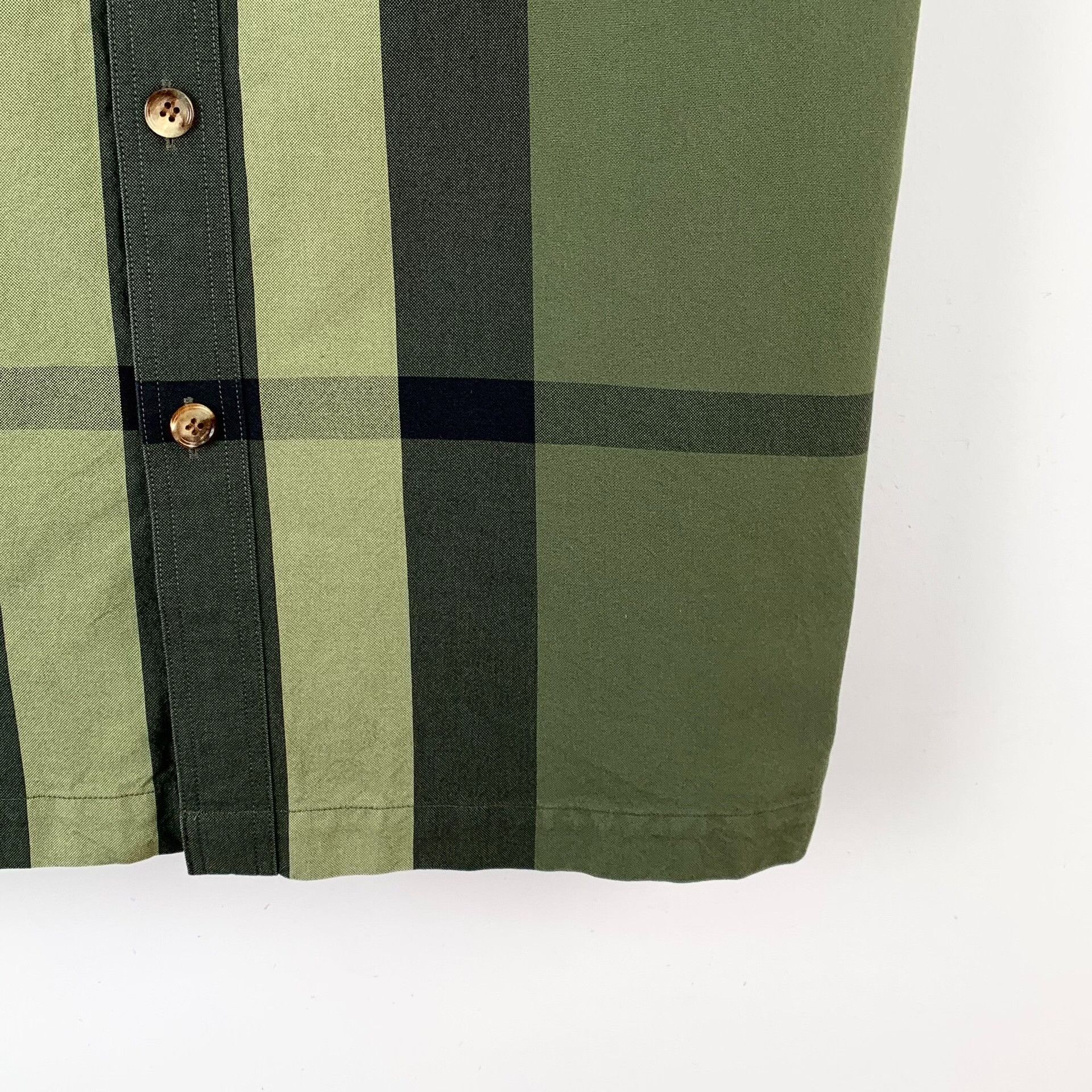 Burberry Burberry Green Check Short Sleeve Shirt Size S Size US S / EU 44-46 / 1 - 4 Thumbnail