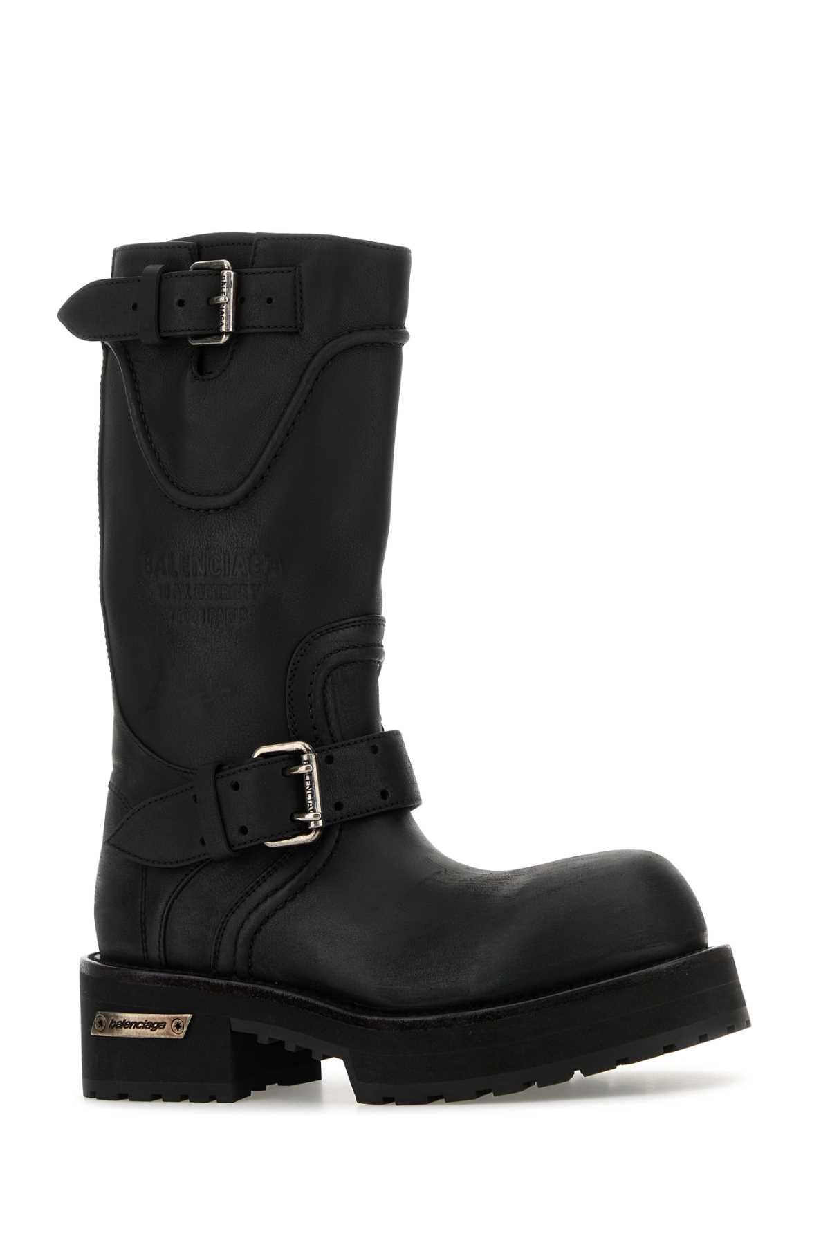 Balenciaga Black Leather Venom Boots Size US 9 / IT 39 - 2 Thumbnail